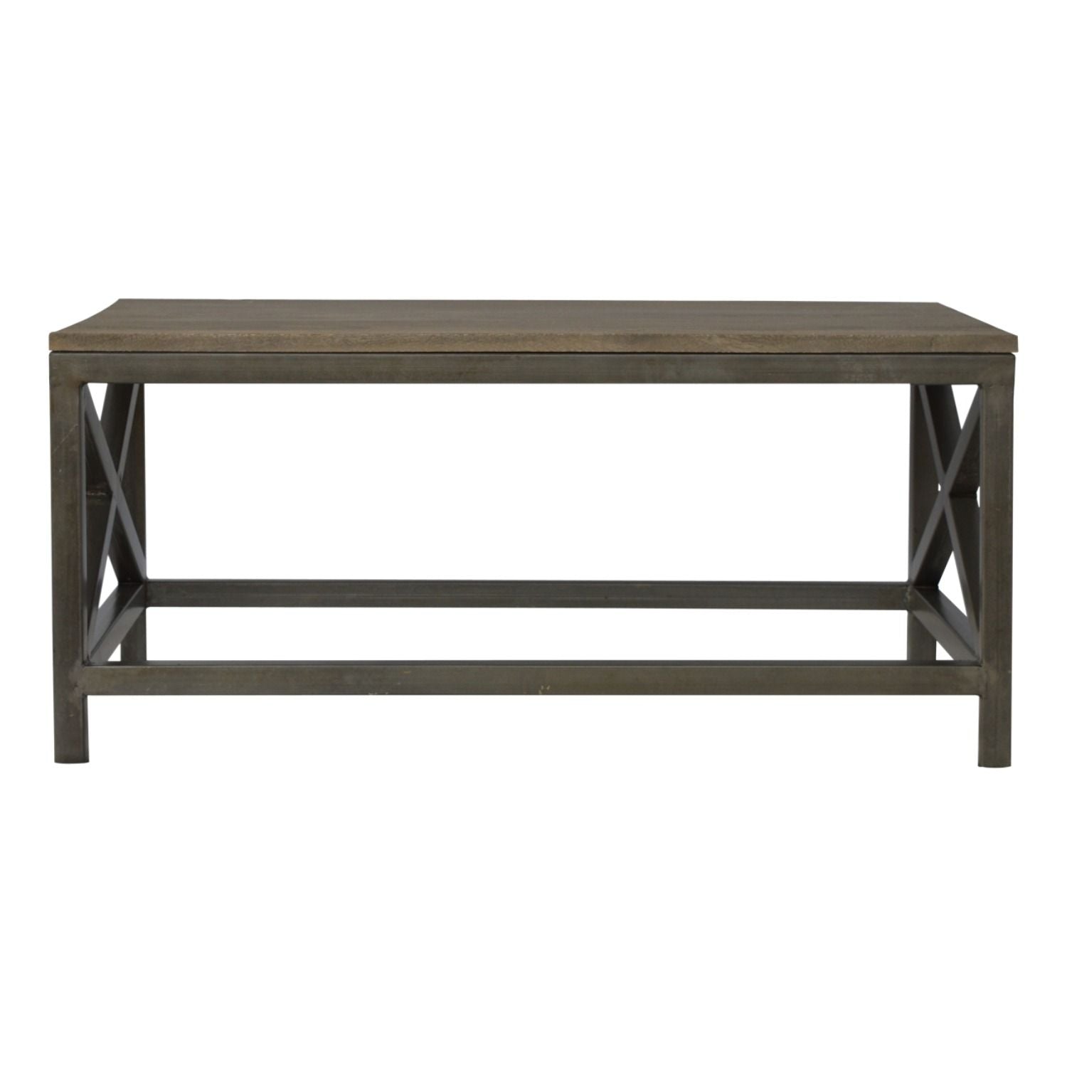Industrial Cross Metal Coffee Table - Pewter - Best Buy Furniture