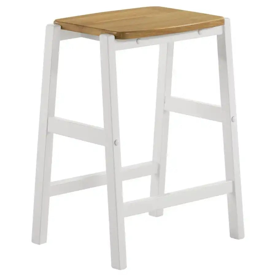 Edgeworth - Wood Backless Counter Stool (Set of 2) - White - Best Buy Furniture