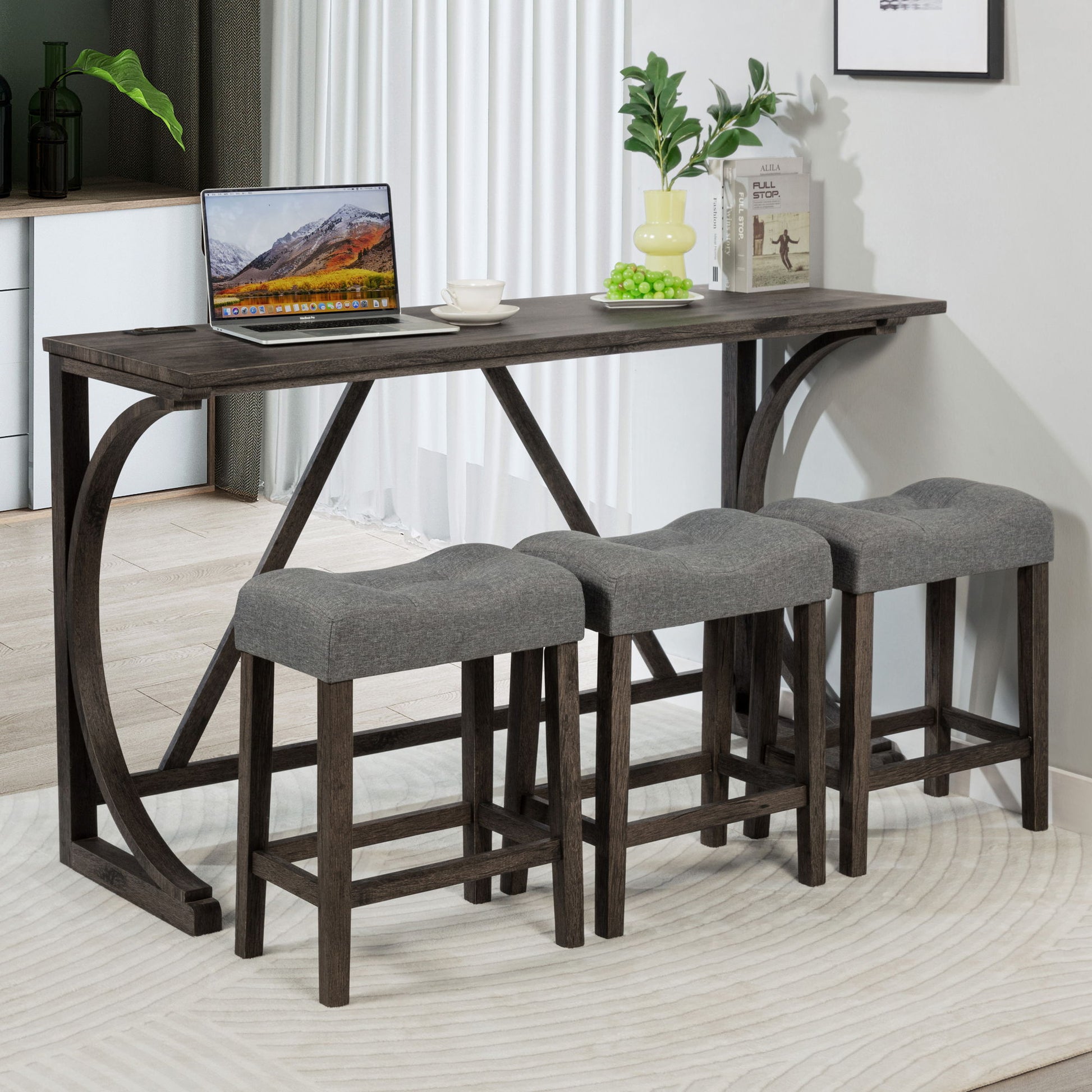 Bar Table Set With 3 Padded Stools - Best Buy Furniture