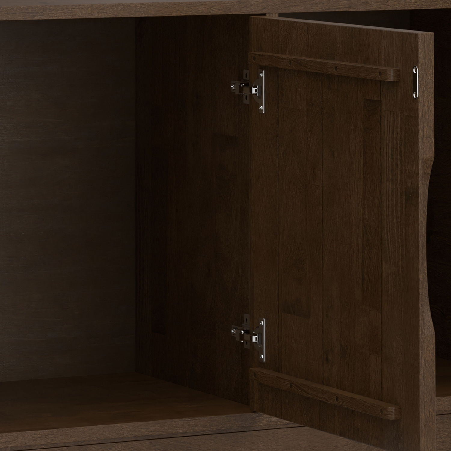 Harper - 3 Door Sideboard Buffet / Storage Cabinet - Walnut Brown - Best Buy Furniture