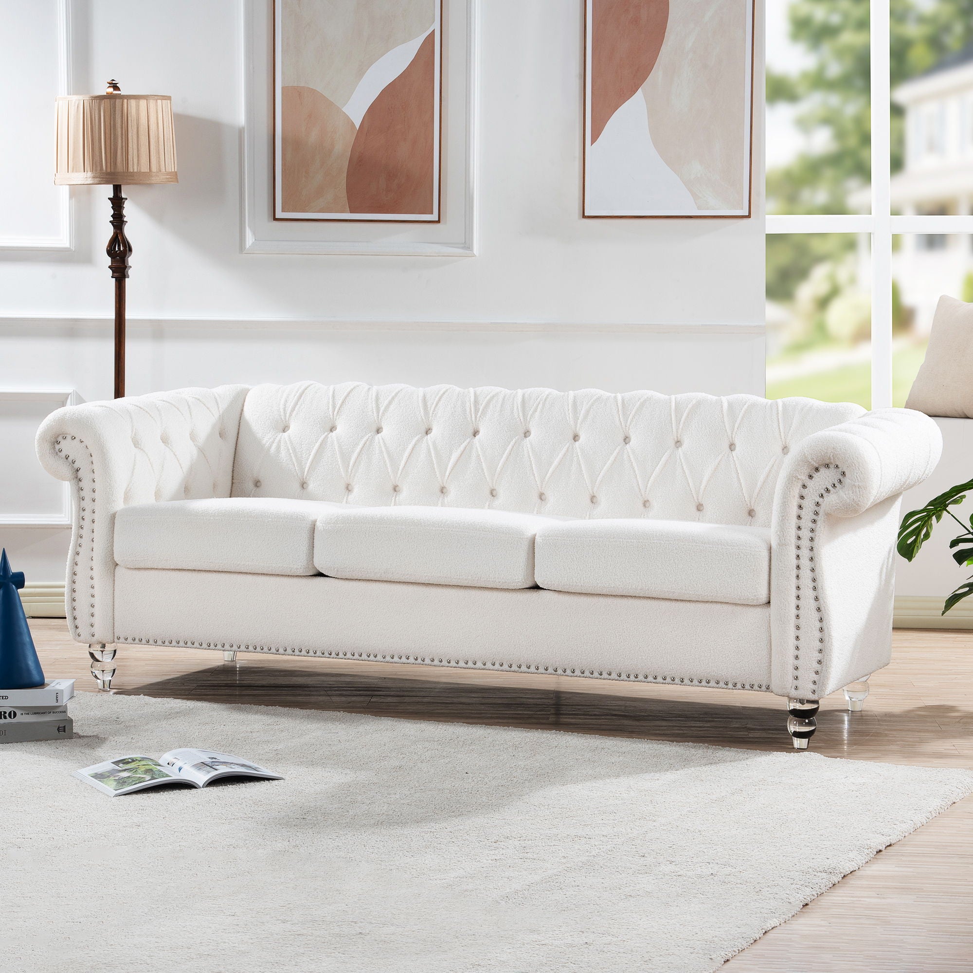 Rolled Arm Chesterfield 3 Seater Sofa - Best Buy Furniture