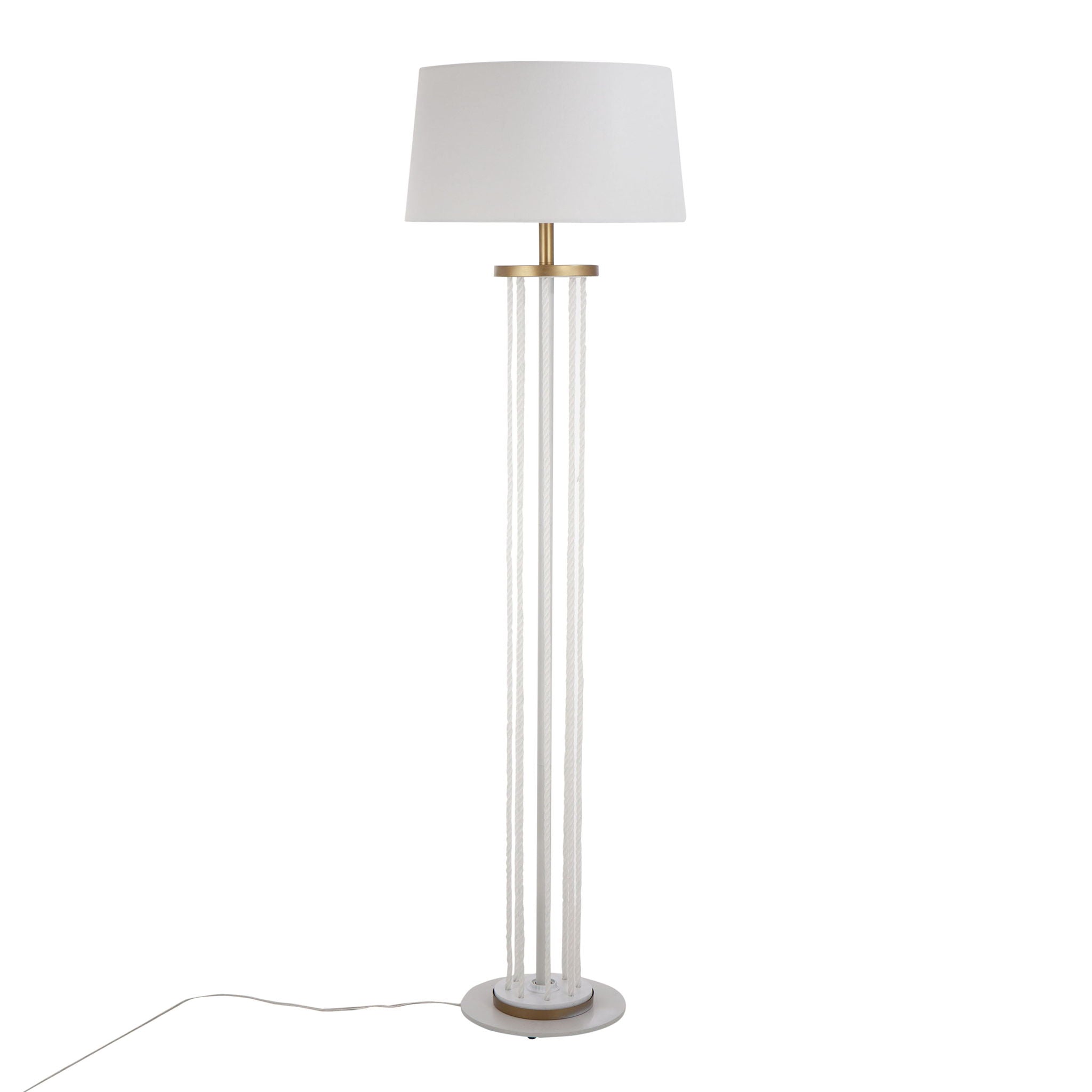 Rope Contemporary Floor Lamp - Natural / White - Best Buy Furniture