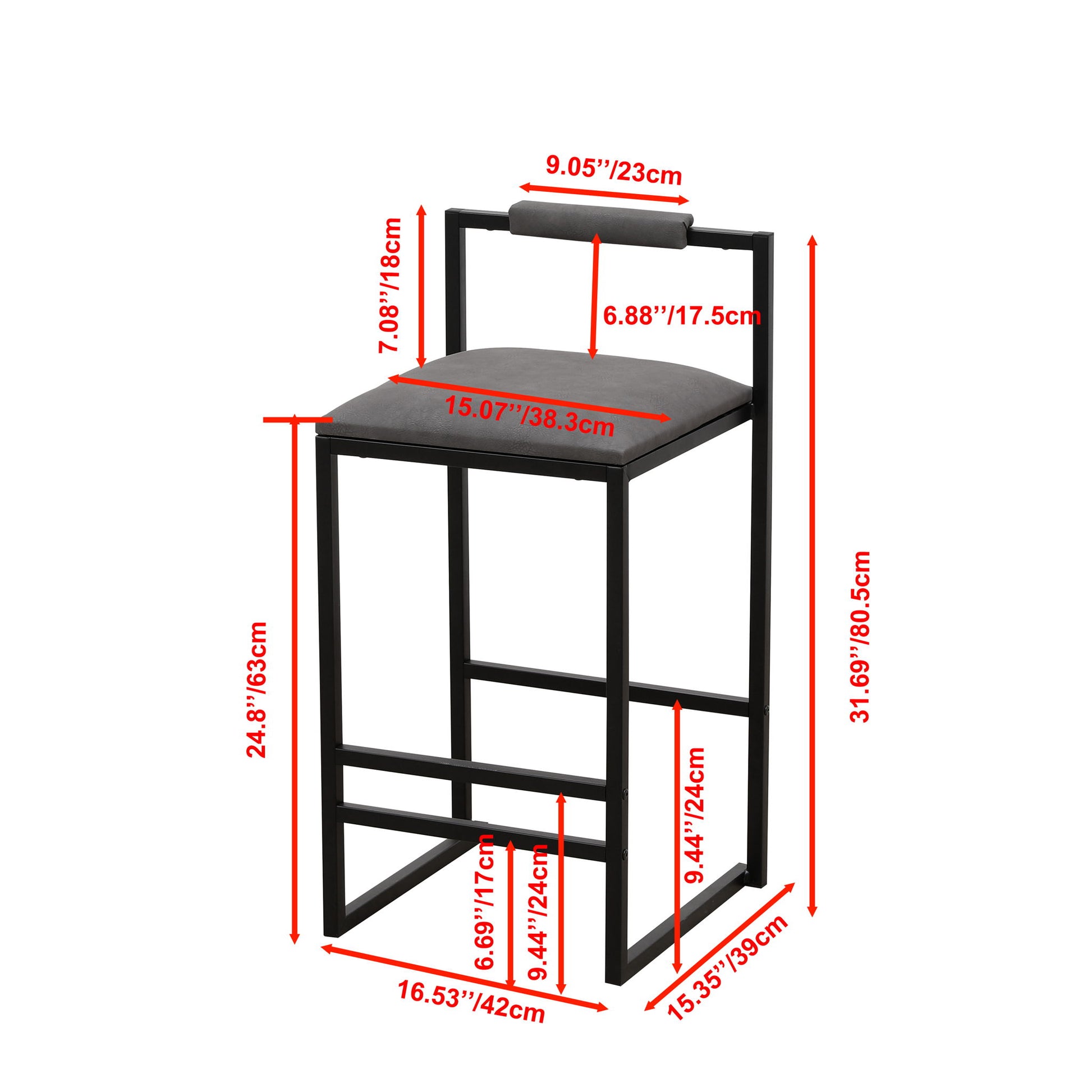 Elegant Bar Stool Set With Backrest And Footrest, Counter Height (Set of 2) - Best Buy Furniture