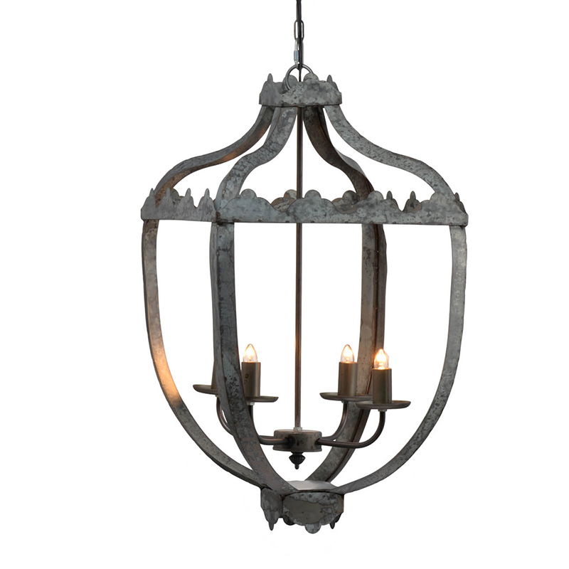 4 Light Metal Chandelier, Hanging Light Fixture With Adjustable Chain For Kitchen, Bulb Not Included - Gray - Best Buy Furniture