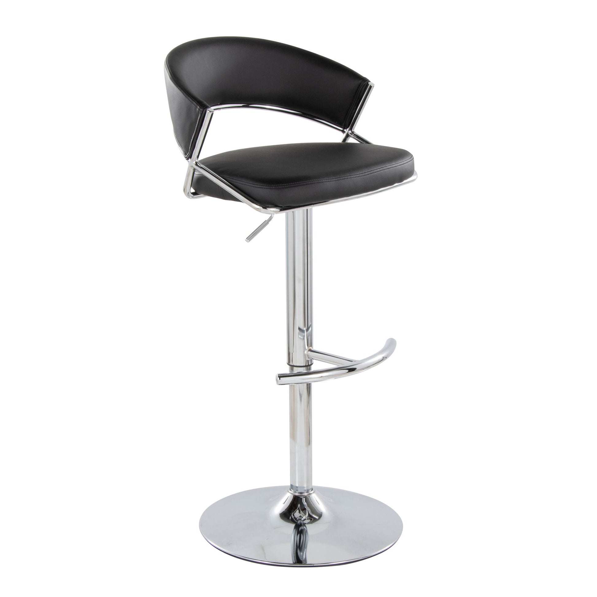 Jie - Contemporary Adjustable Barstool With Swivel & Rounded T Footrest (Set of 2) - Best Buy Furniture