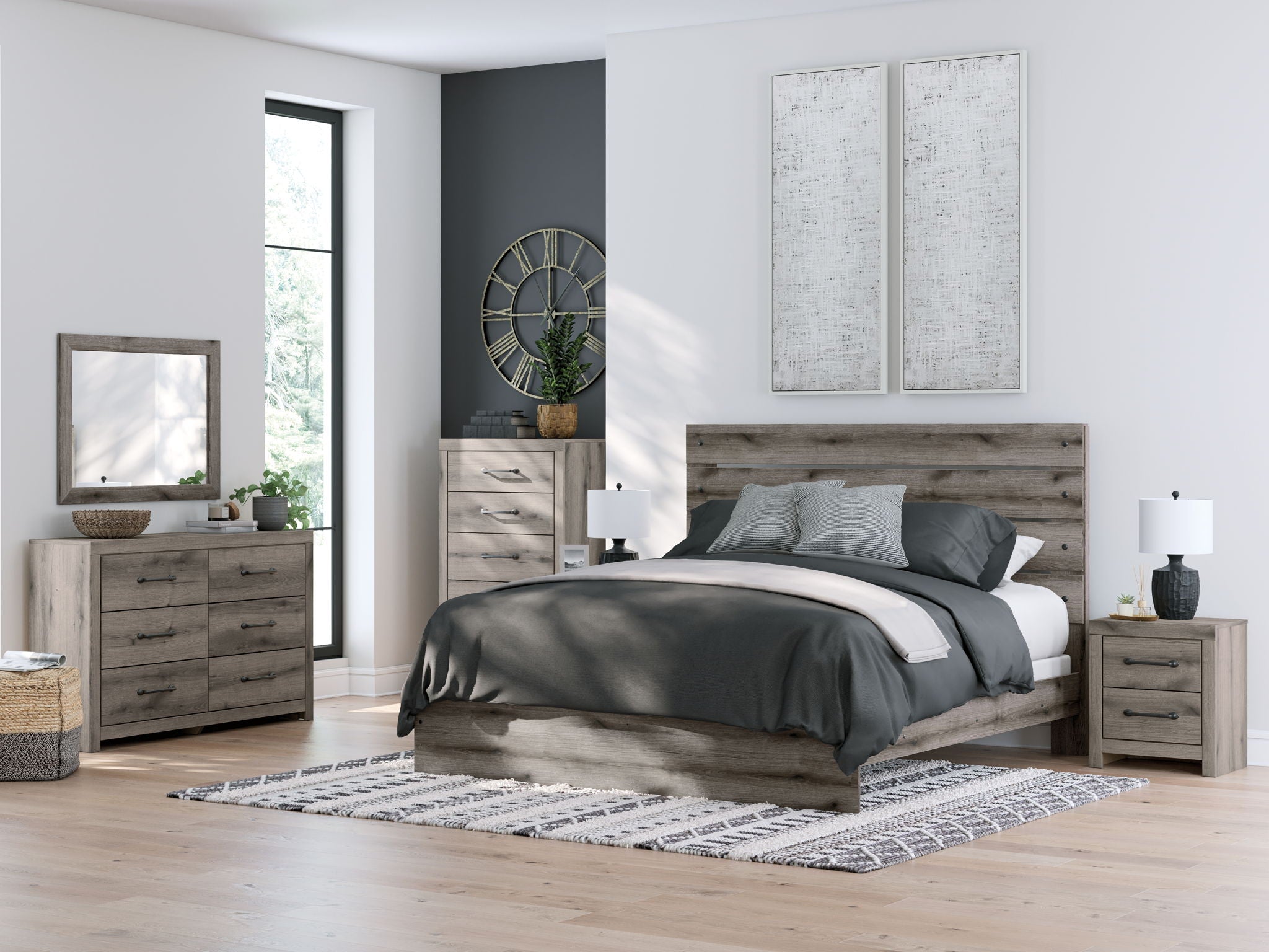 Graystorm - Dresser And Mirror - Brown Gray - Best Buy Furniture