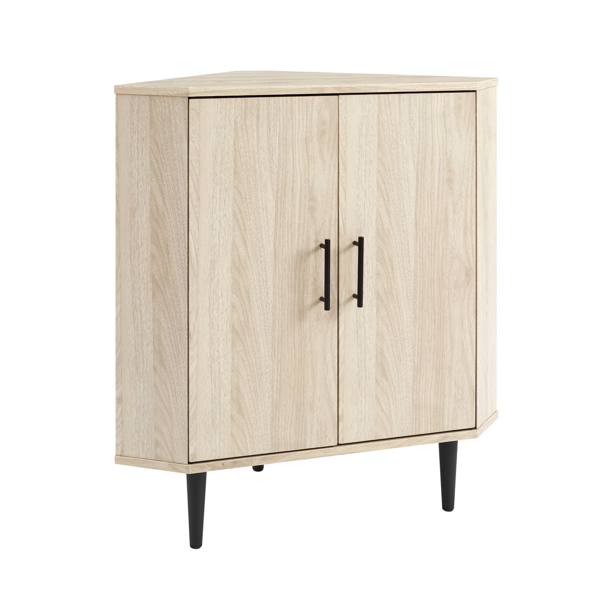 Contemporary 2 Door Mixed-Material Corner Accent Cabinet - Best Buy Furniture