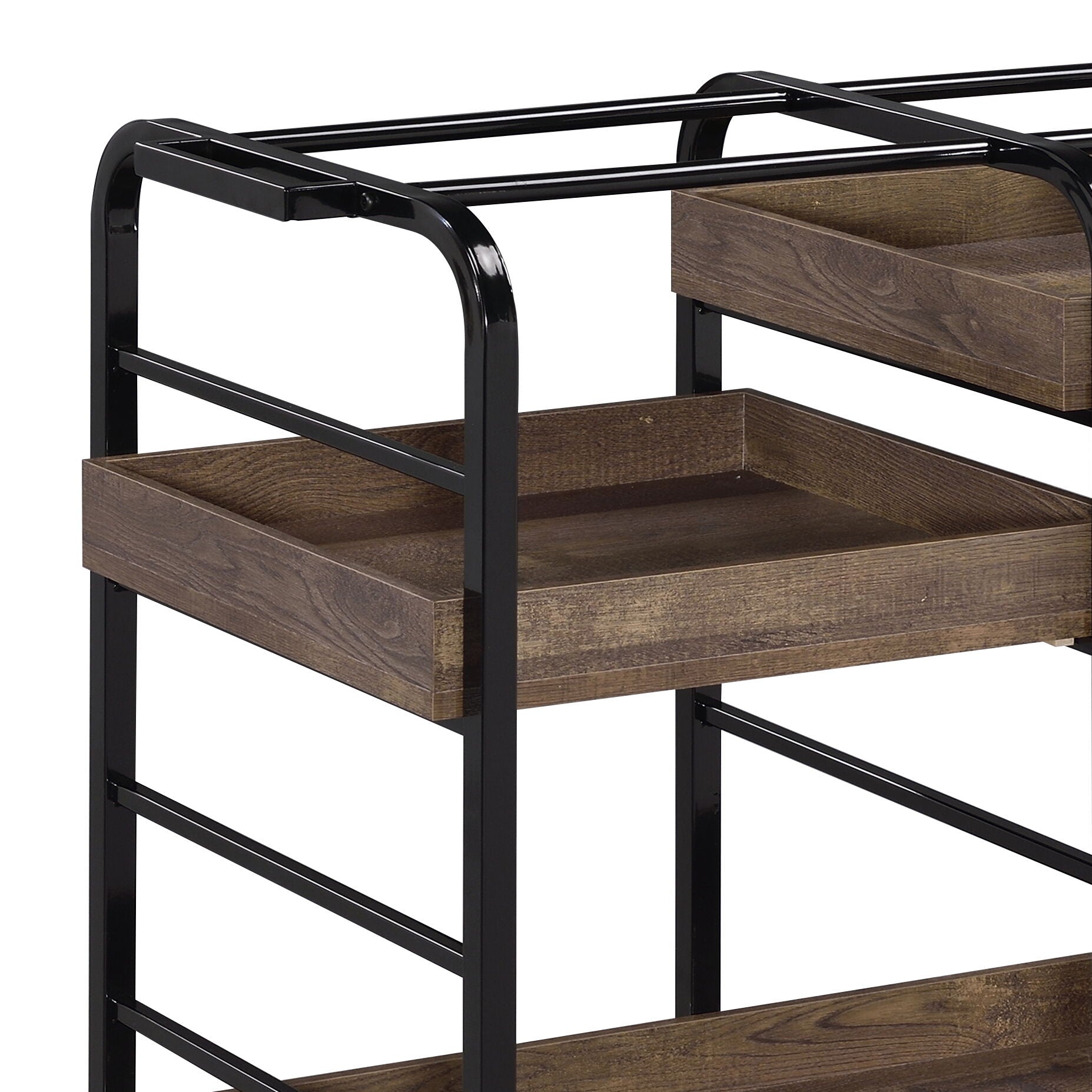 Vorrik - Serving Cart - Black / Walnut - Best Buy Furniture