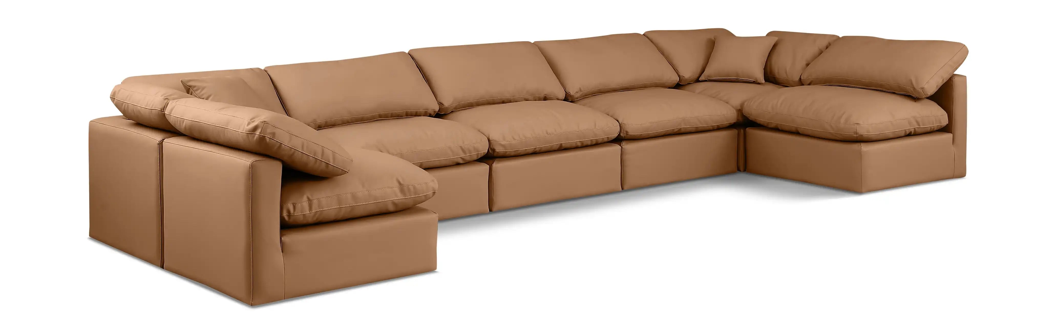 Indulge - Faux Leather 7 Piece Modular U-Shaped Sectional - Best Buy Furniture