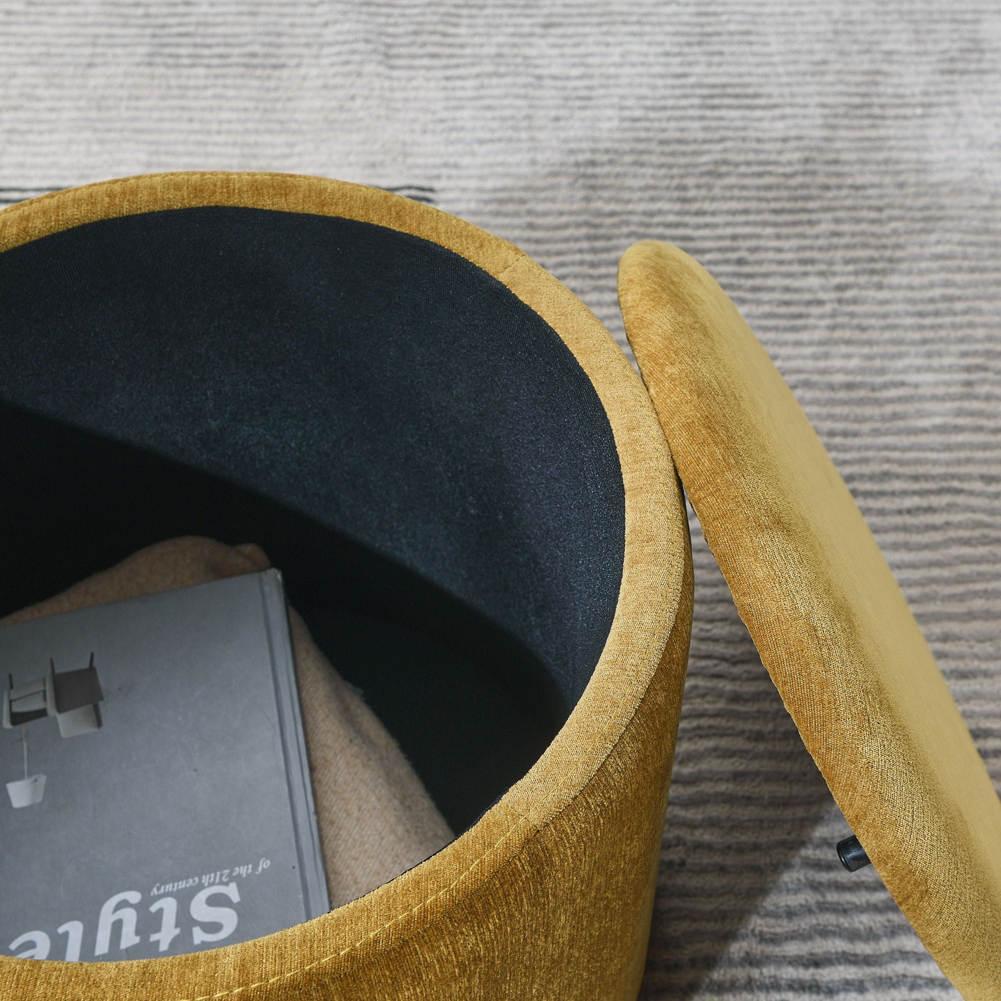 Classic 2 Piece Round Storage Ottoman Set With Drum Shaped Stool - Best Buy Furniture