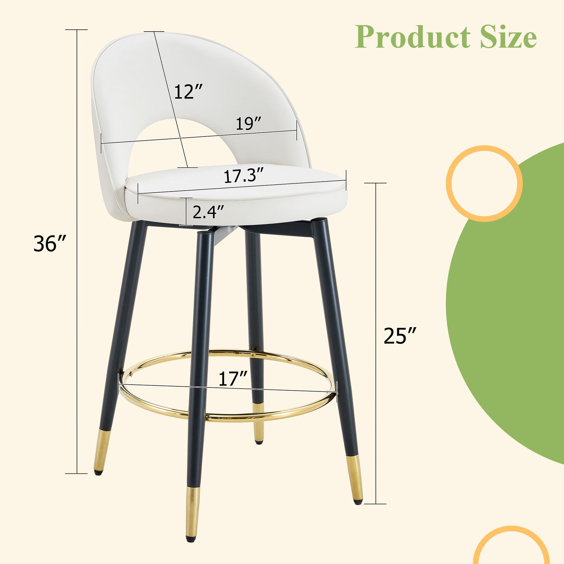 Upholstered Rotatable Bar Chair With Metal Legs For Dining Room - Best Buy Furniture