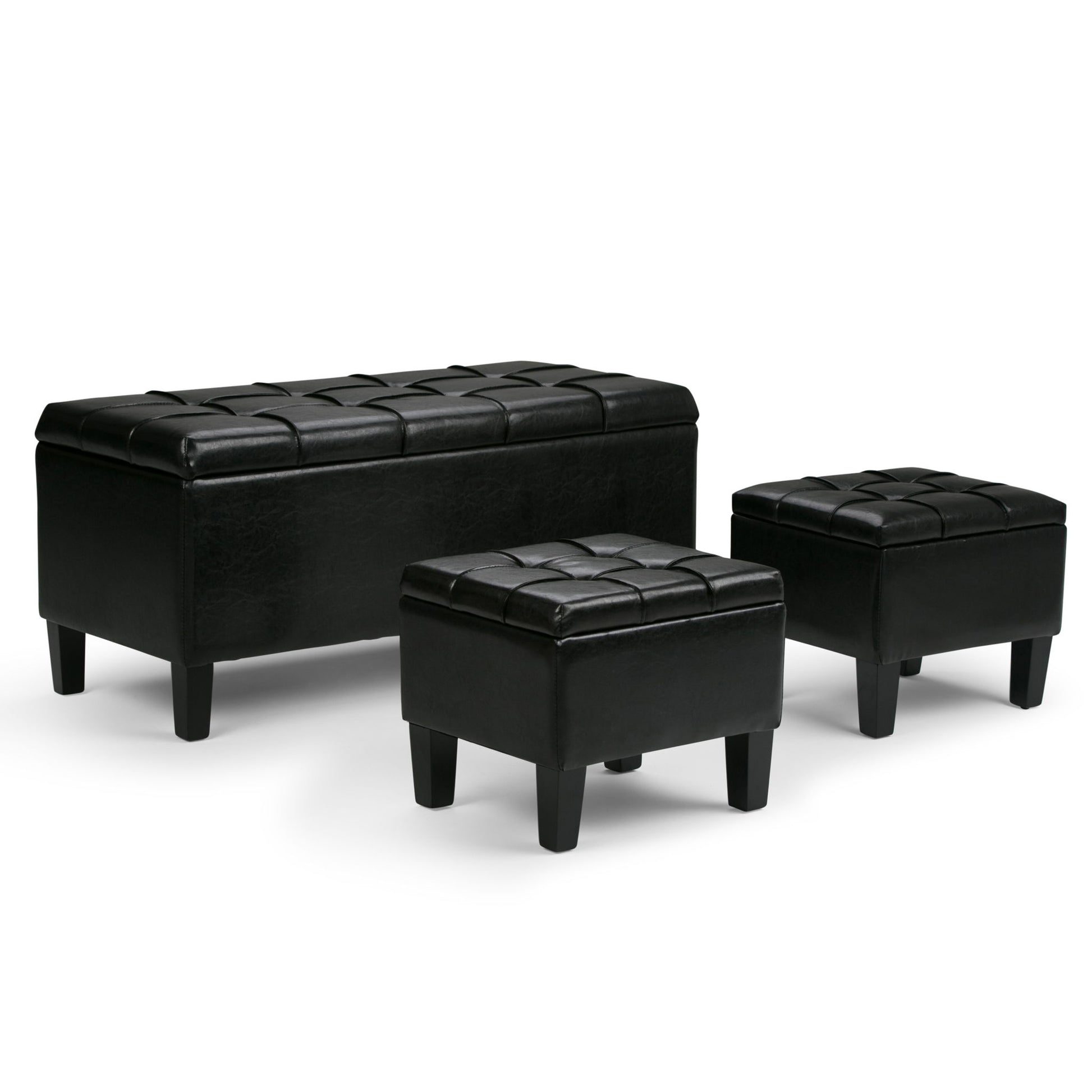Dover - 3 Piece Storage Ottoman Contemporary Design - Best Buy Furniture