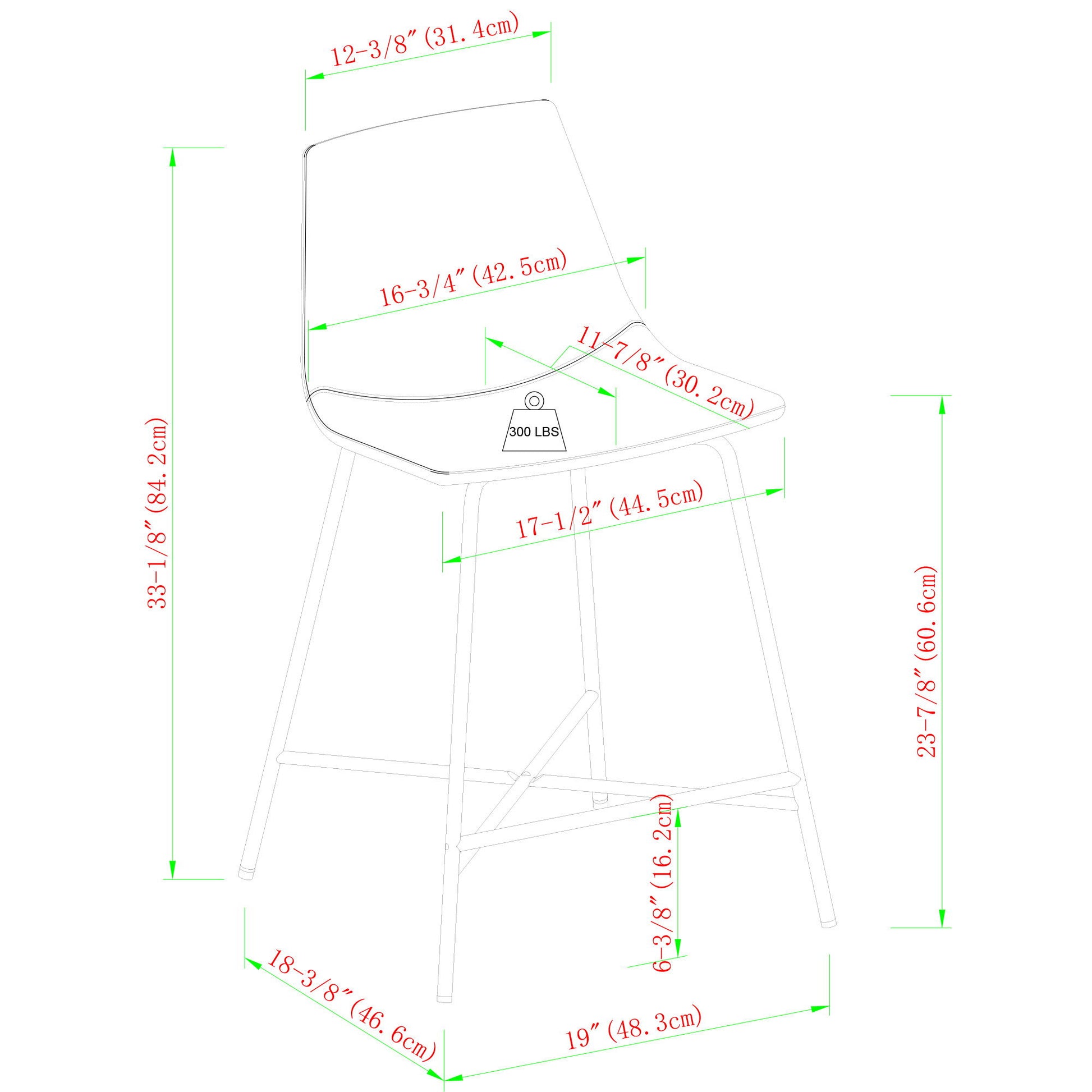 Modern Upholstered Counter Stool With Metal X Base (Set of 2) - Black - Best Buy Furniture