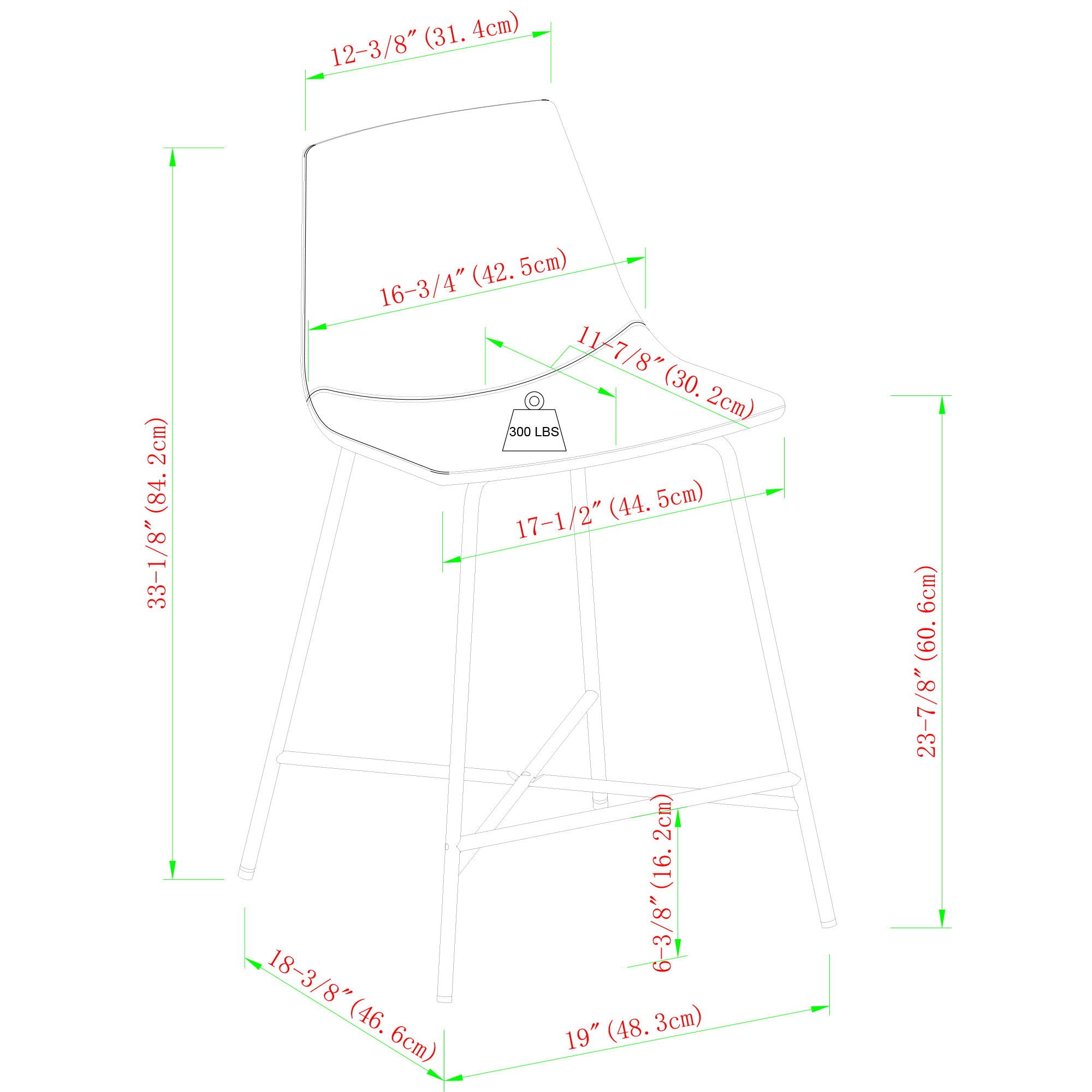 Modern Upholstered Counter Stool With Metal X Base (Set of 2) - Black - Best Buy Furniture