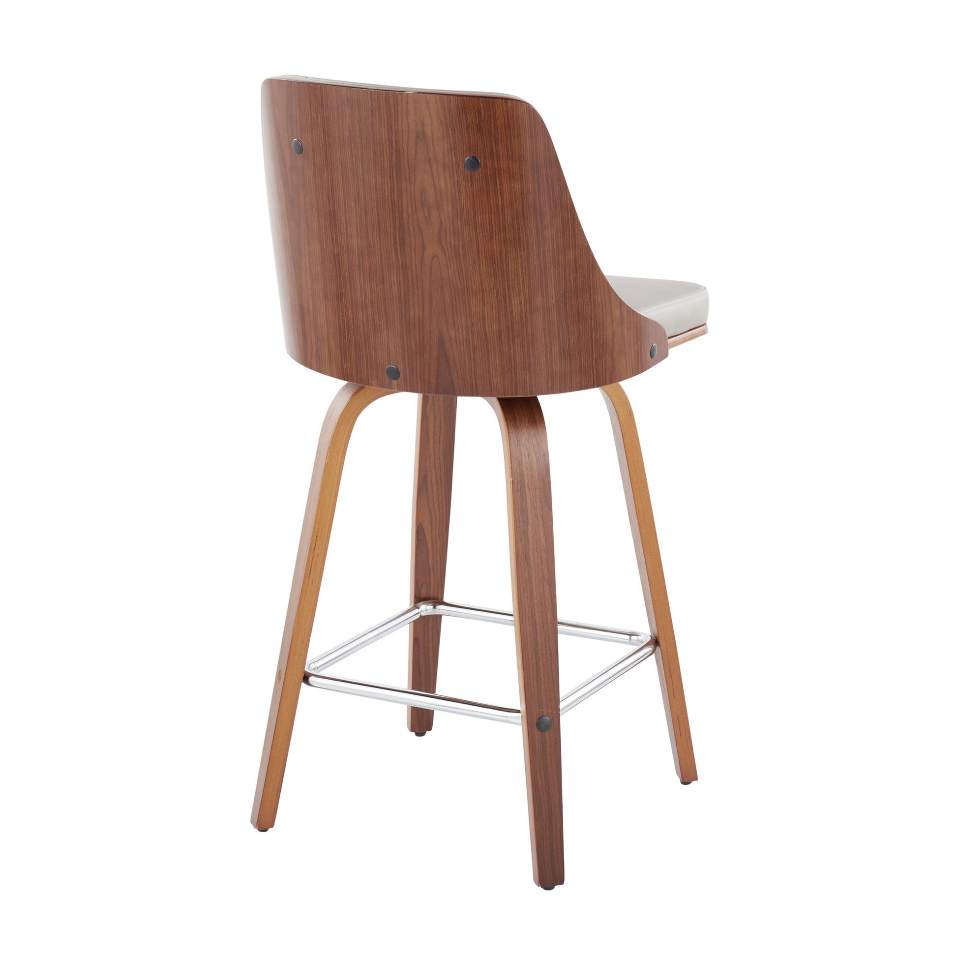 Gianna - Mid Century Modern Fixed Height Counter Stool With Swivel With Square Footrest (Set of 2) - Best Buy Furniture