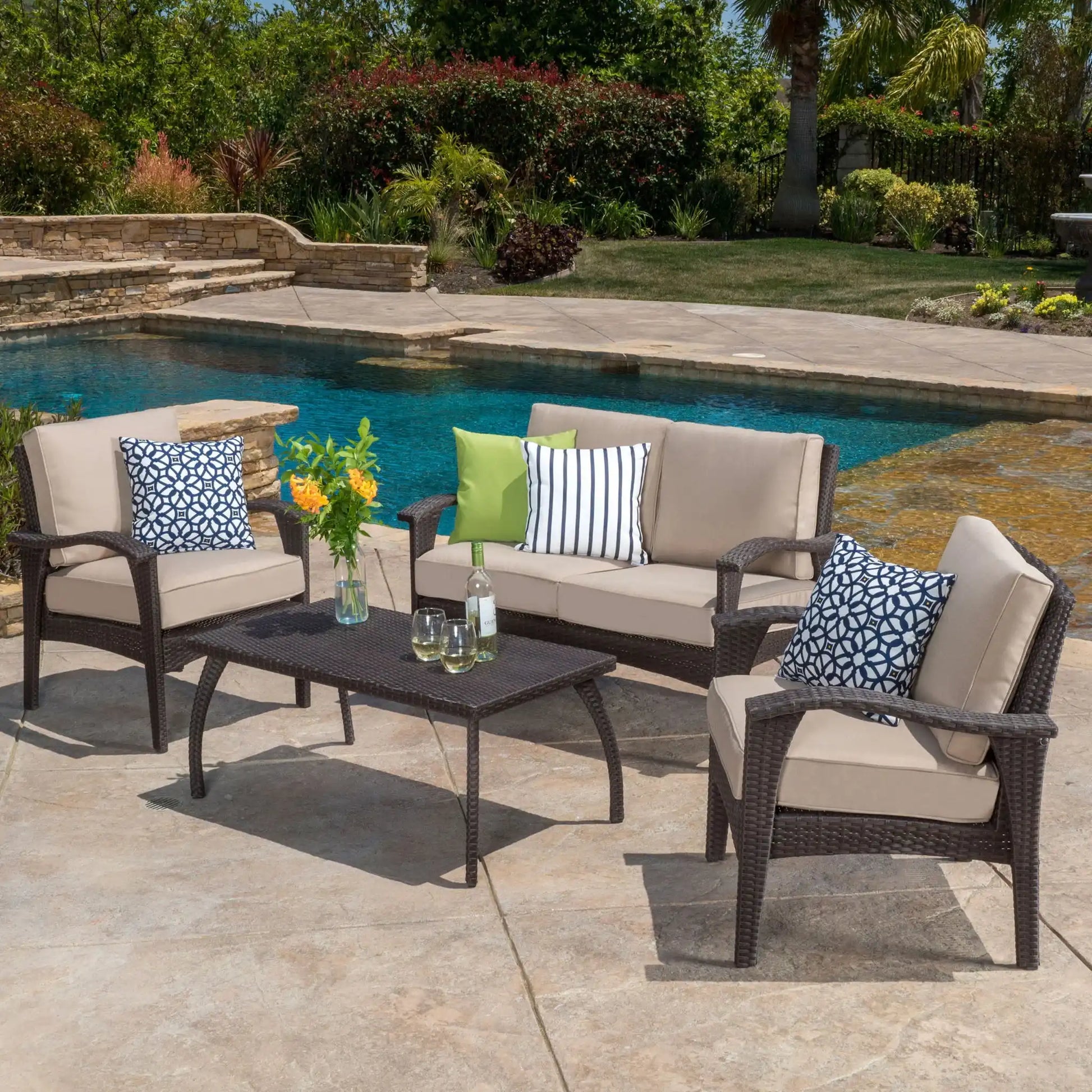 Honolulu - Wicker Set Outdoor Seating - Best Buy Furniture