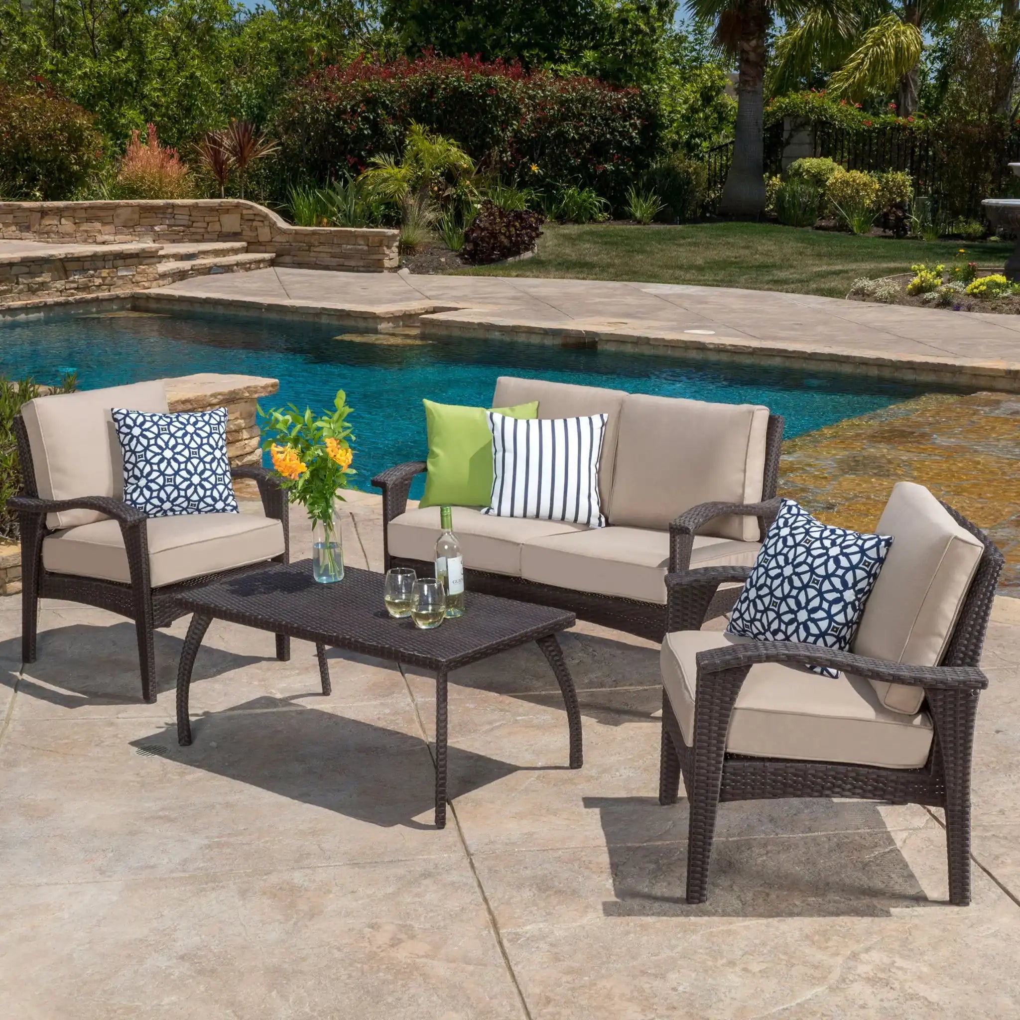 Honolulu - Wicker Set Outdoor Seating - Best Buy Furniture