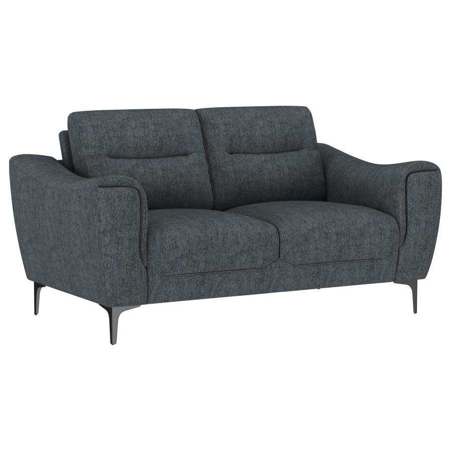 Nolan - Upholstered Sloped Track Arm Loveseat - Charcoal - Best Buy Furniture