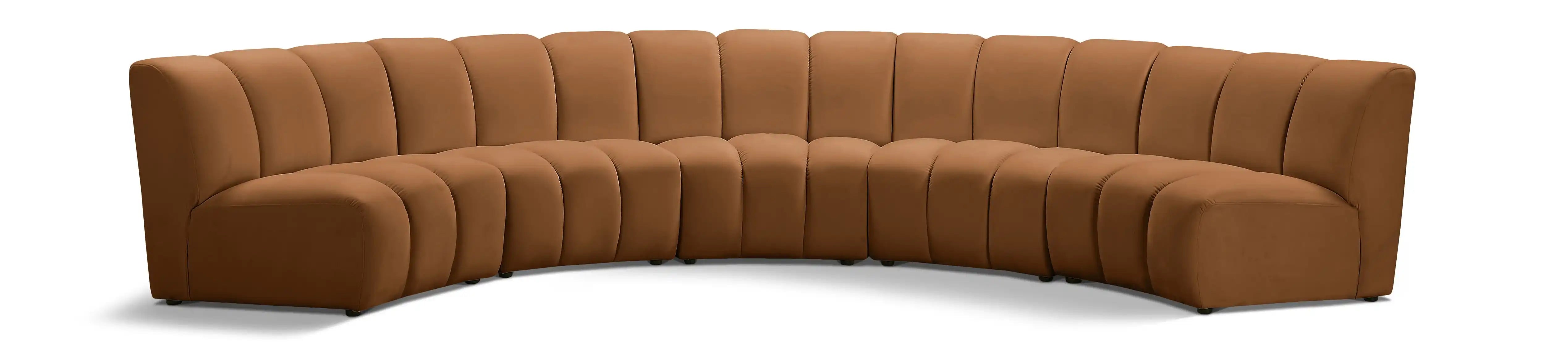 Infinity - 5 Piece Modular Sectional - Saddle - Best Buy Furniture