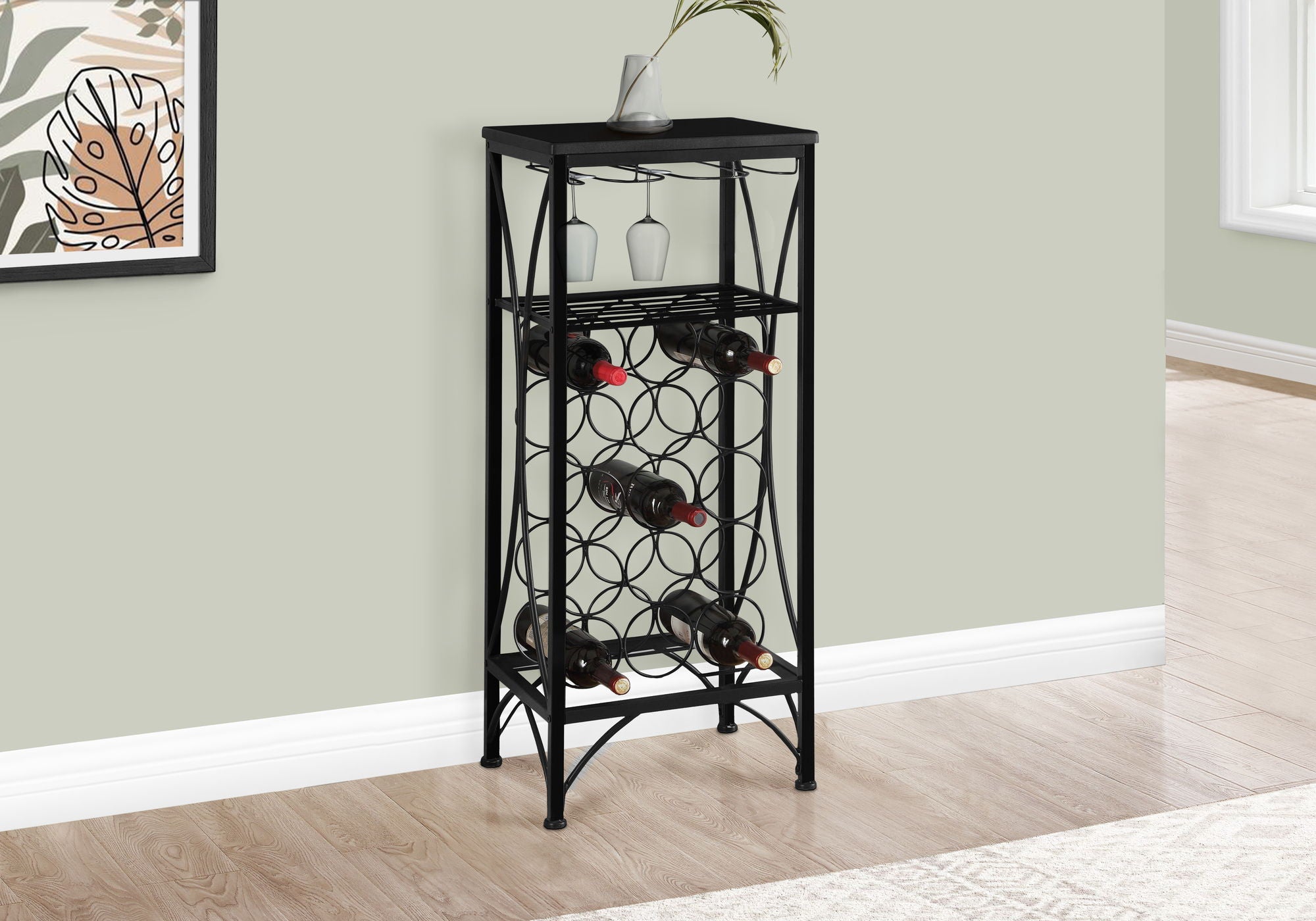 Home Bar, Wine Rack, Transitional - Black - Best Buy Furniture