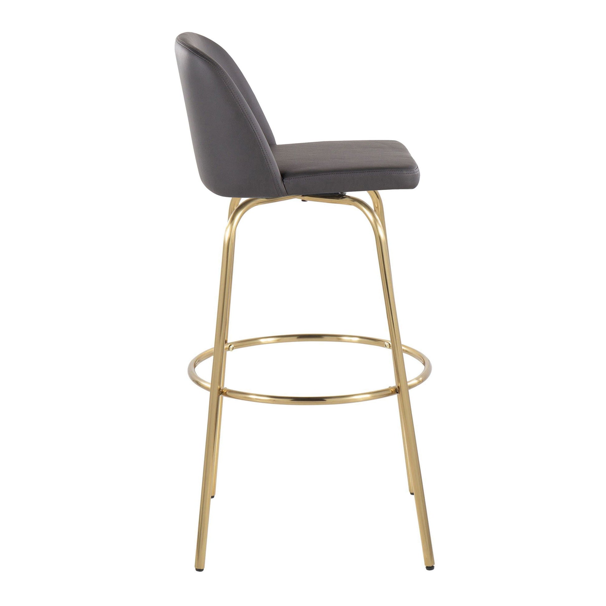 Toriano - Contemporary Fixed Height Barstool With Swivel And Round Footrest (Set of 2) - Best Buy Furniture
