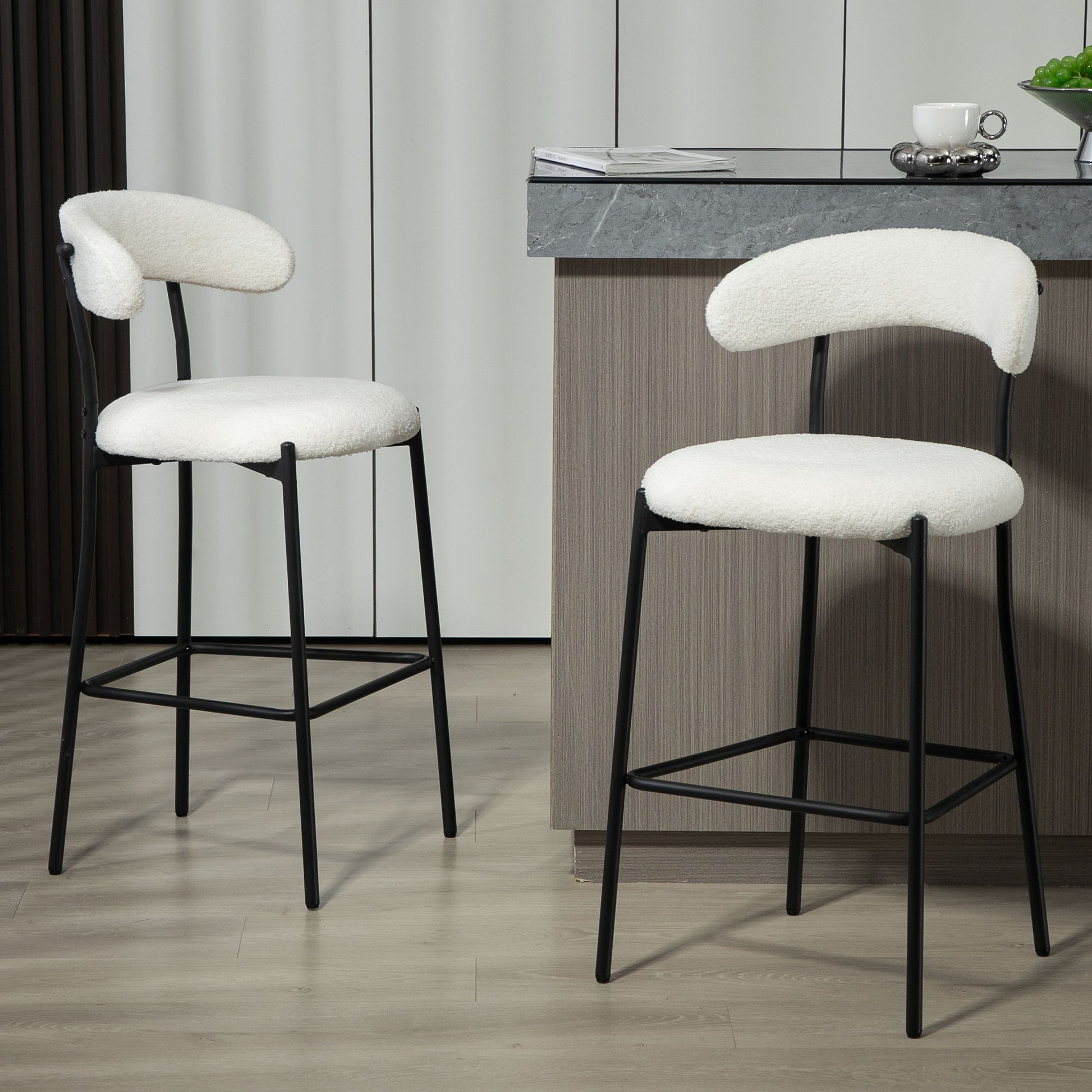 Counter Height Bar Stools With Powder Coating Base And Footrest - Best Buy Furniture