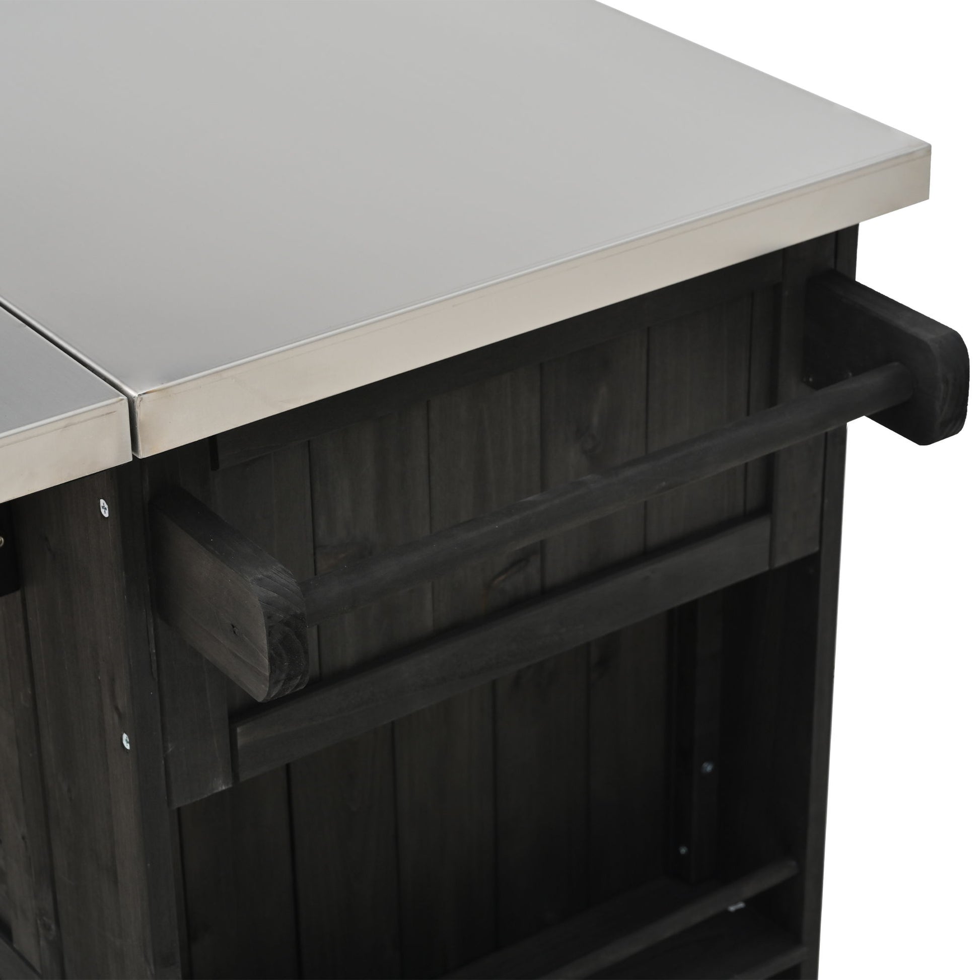 Outdoor Kitchen Island With Stainless Steel Top, Ample Storage Space, Towel And Spice Racks And A Bottle Opener - Best Buy Furniture