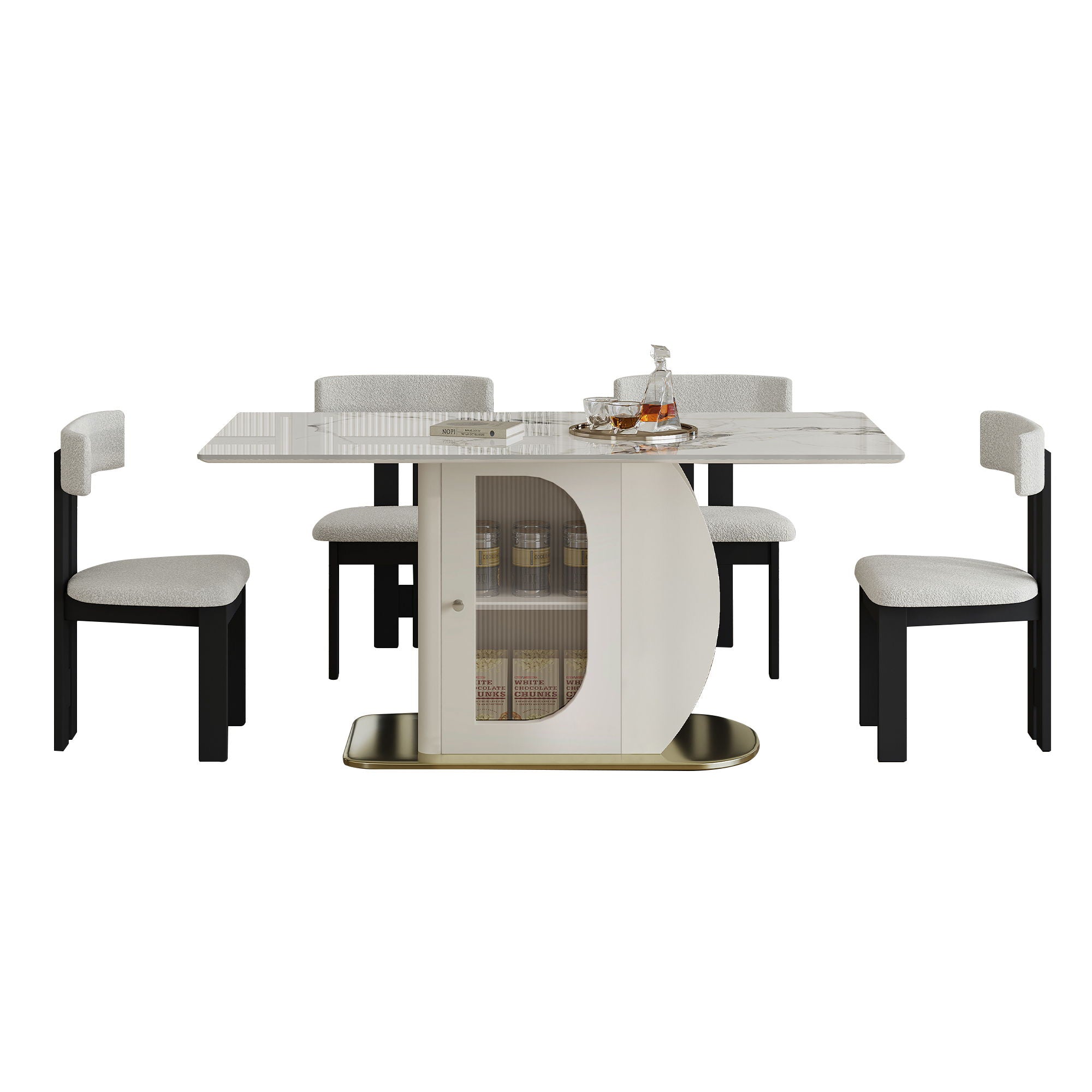 Modern Dining Table Set With Storage, Includes Chairs - Best Buy Furniture