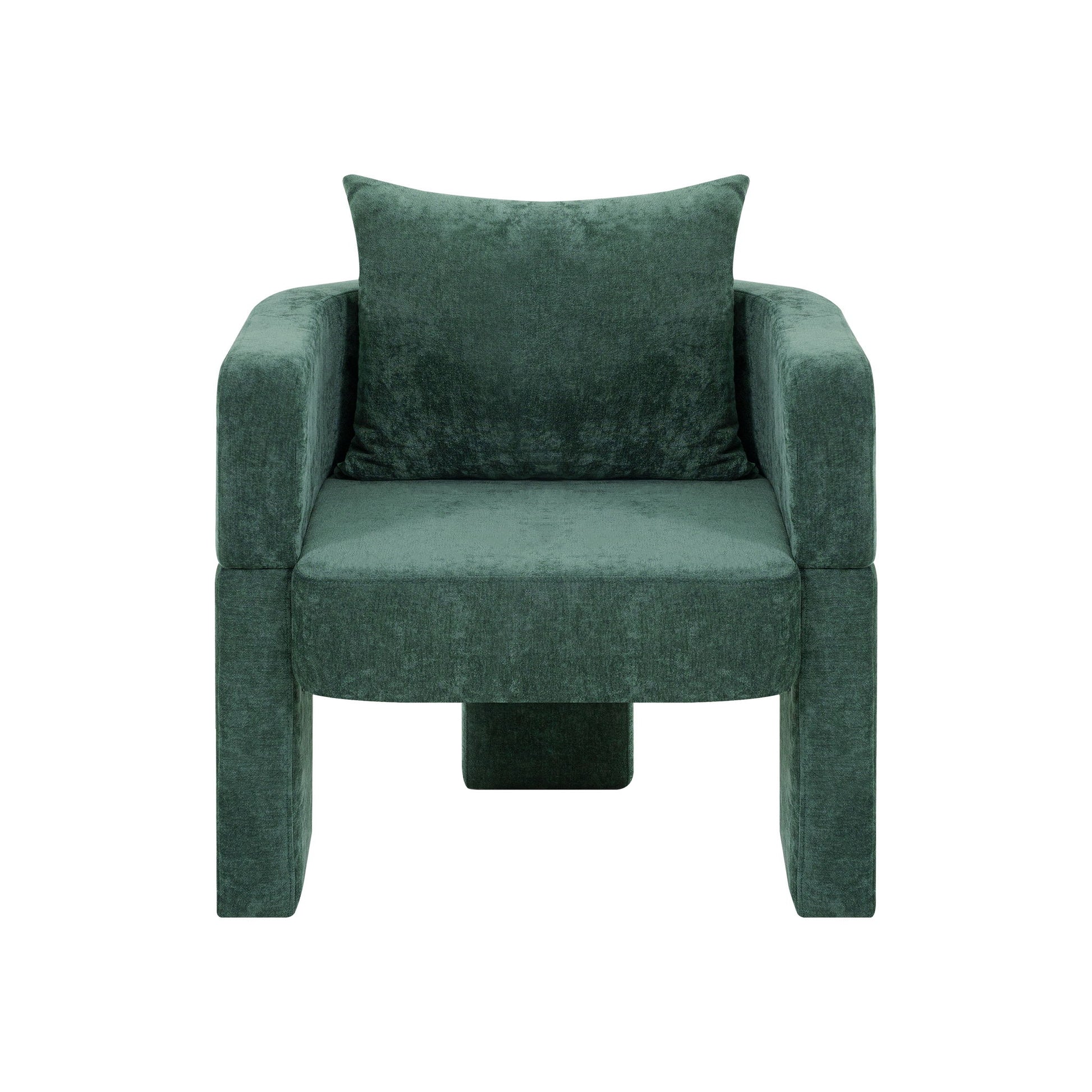 Modern 3 Leg Chenille Accent Chair With Ergonomic Arms & Removable Pillow - Best Buy Furniture