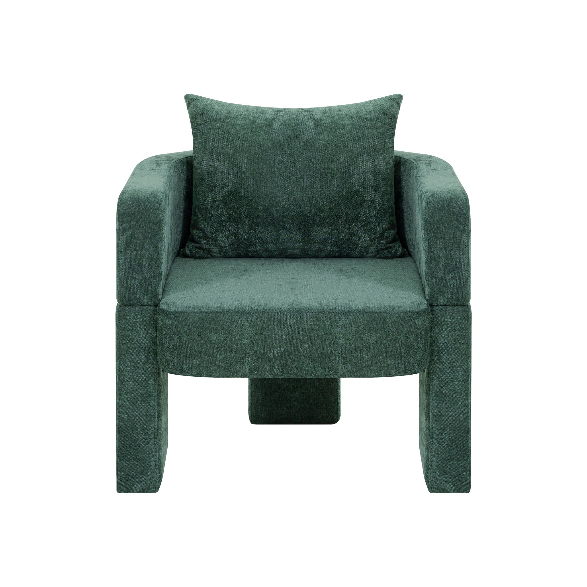 Modern 3 Leg Chenille Accent Chair With Ergonomic Arms & Removable Pillow - Best Buy Furniture