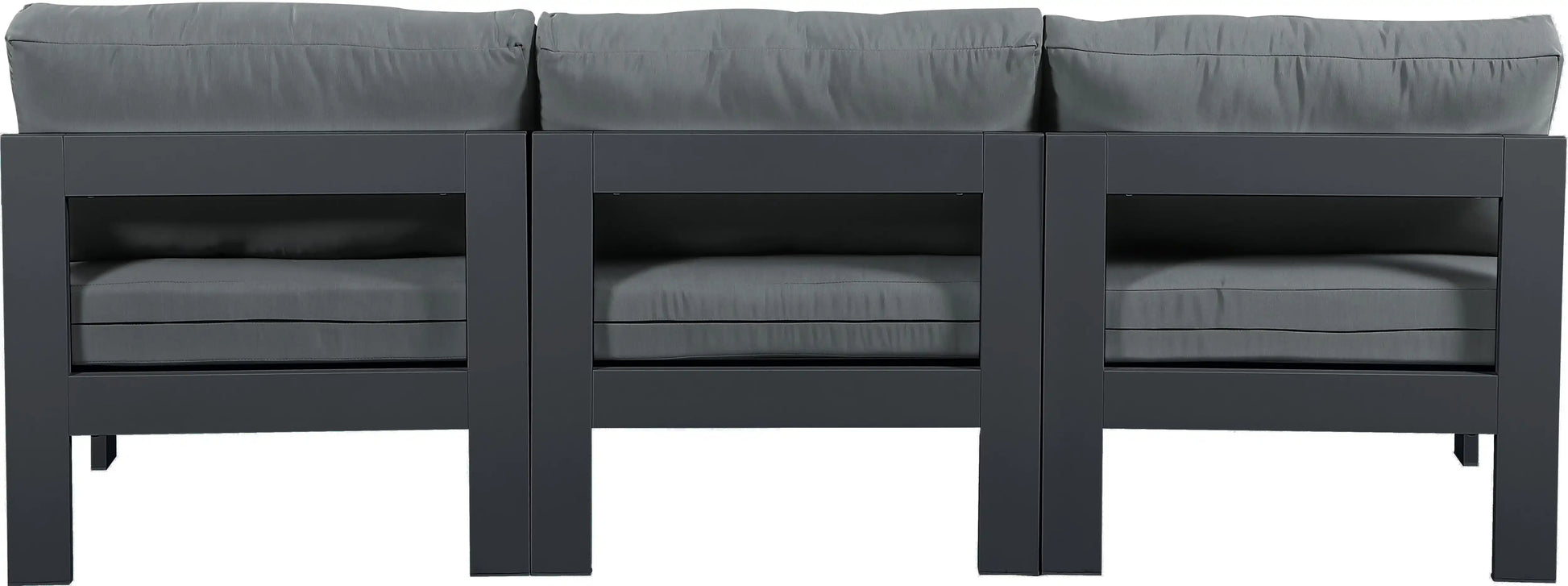 Nizuc - Outdoor Patio 3 Seat Armless Modular Sofa With Gray Frame - Best Buy Furniture