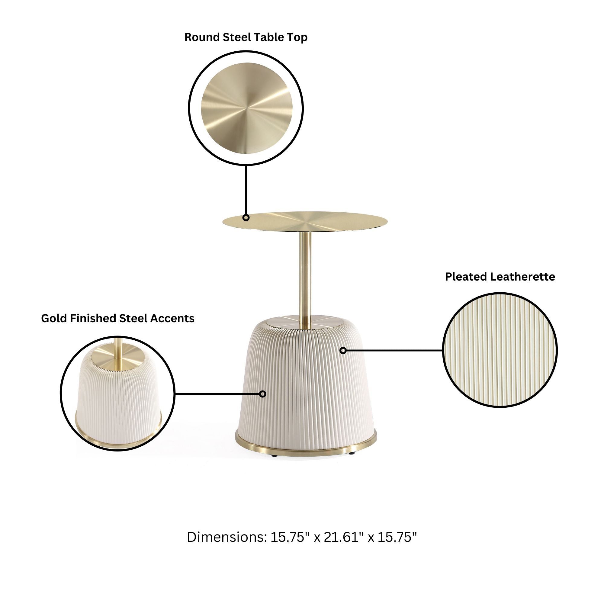 Anderson - Upholstered End Table With Round Top