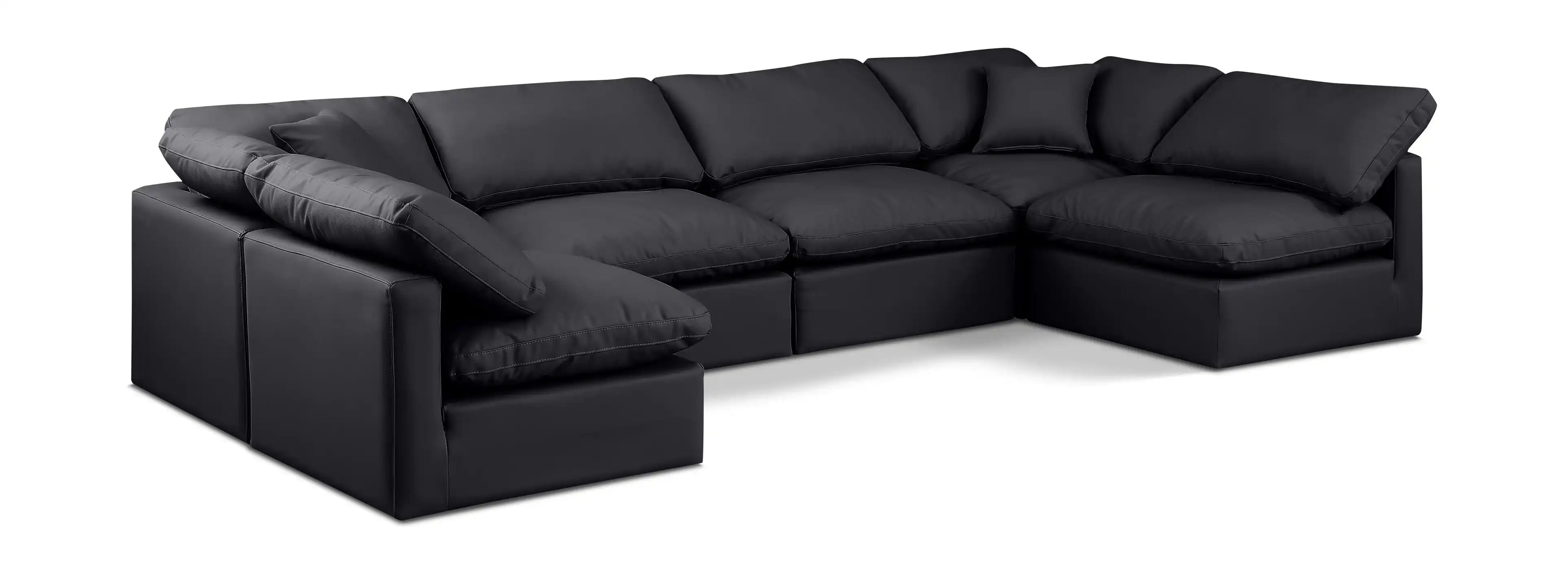 Indulge - Faux Leather 6 Piece Modular U-Shaped Sectional - Best Buy Furniture