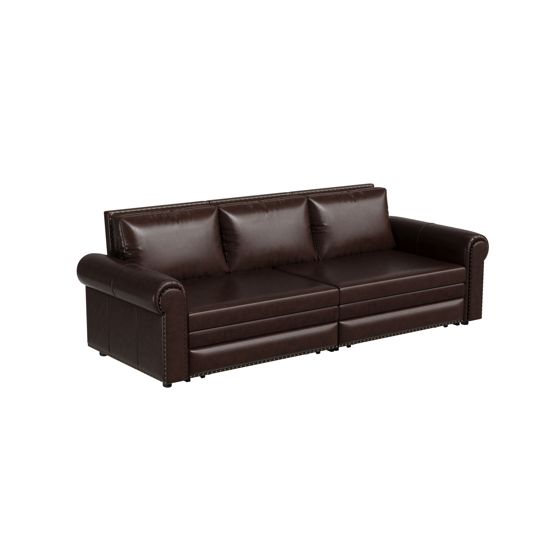 3 In 1 Convertible Sleeper Sofa With Nailhead Trim & Rolled Arm - Best Buy Furniture