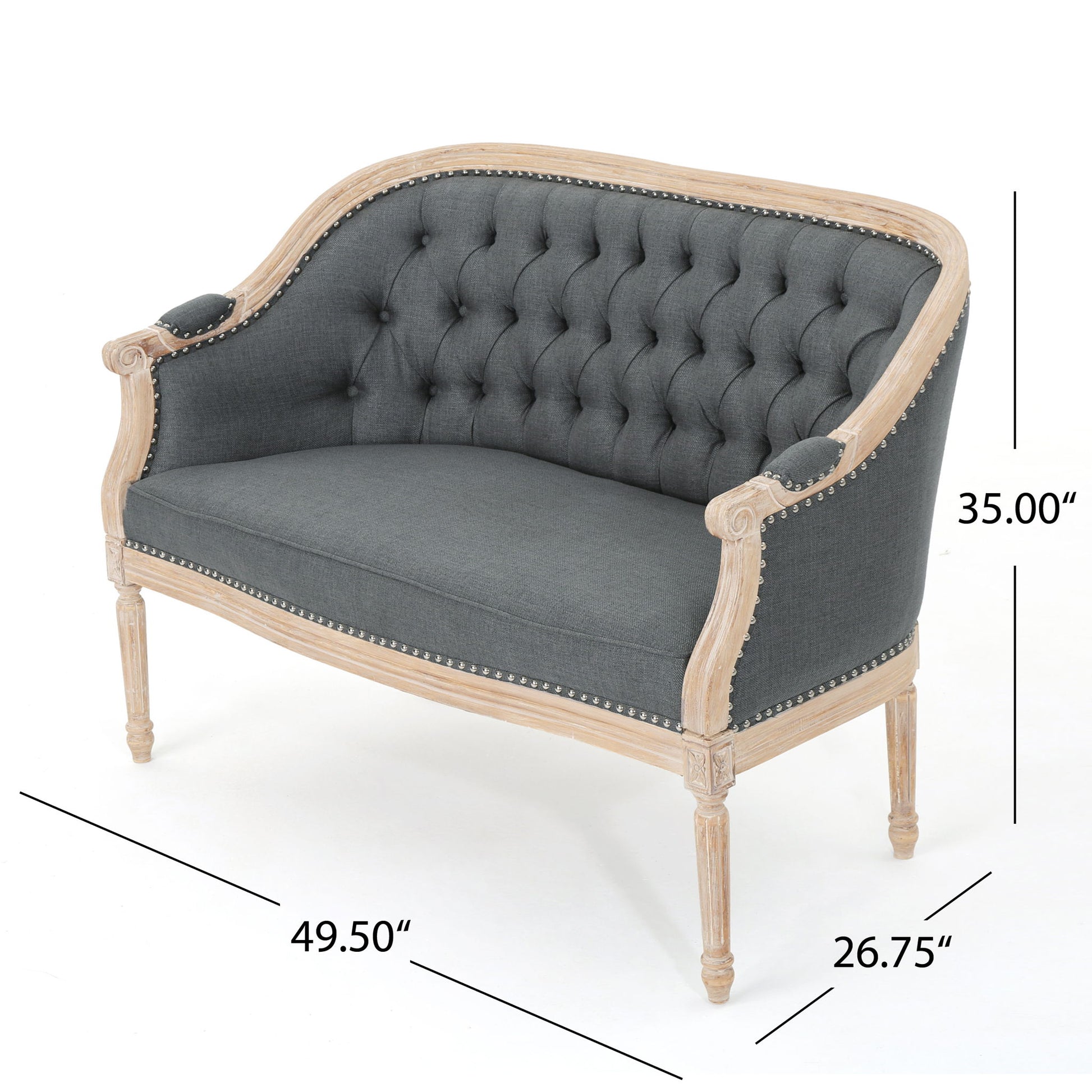 French Country Chesterfield Style Tufted Loveseat - Best Buy Furniture