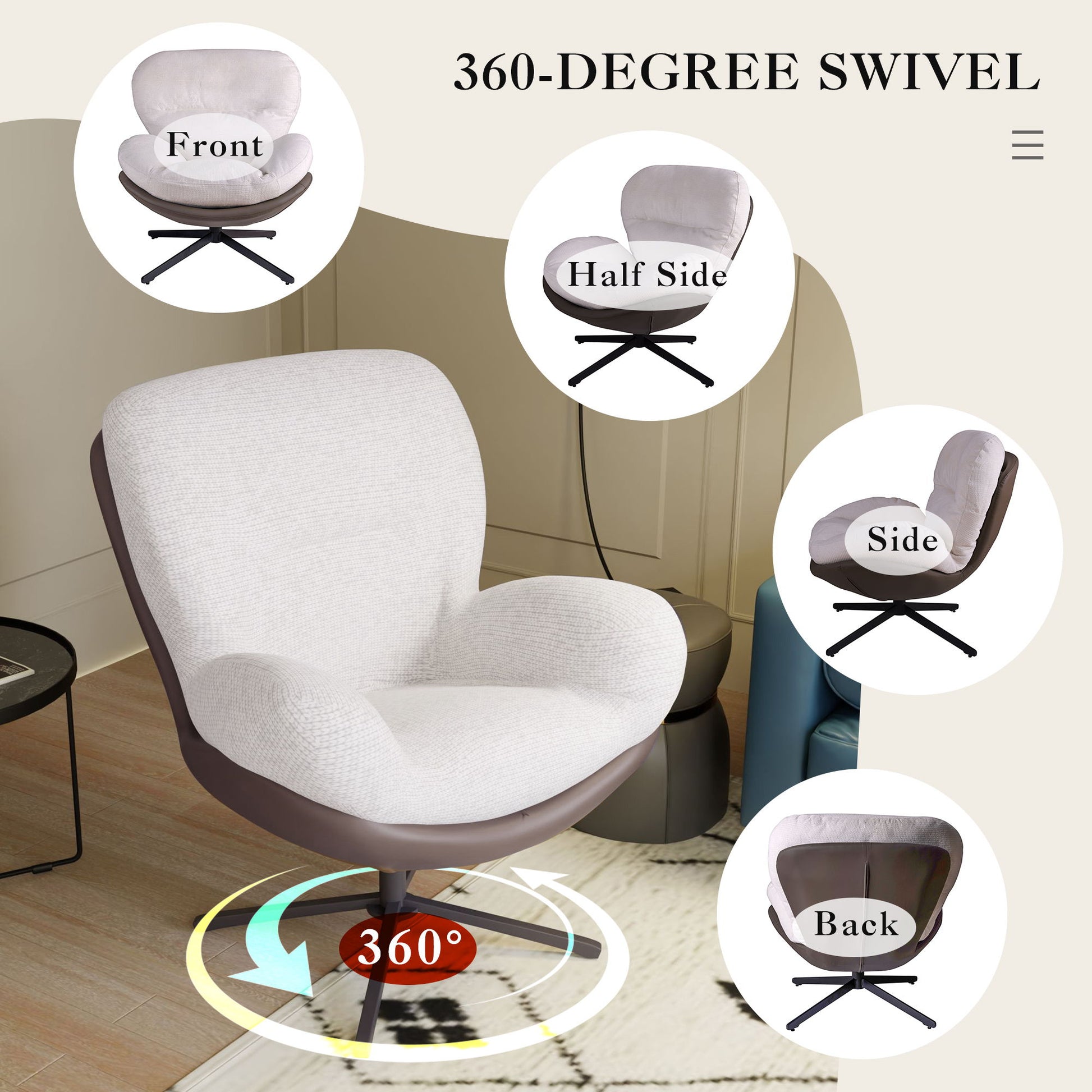 360° Swivel Office Chair, No Wheels - Best Buy Furniture