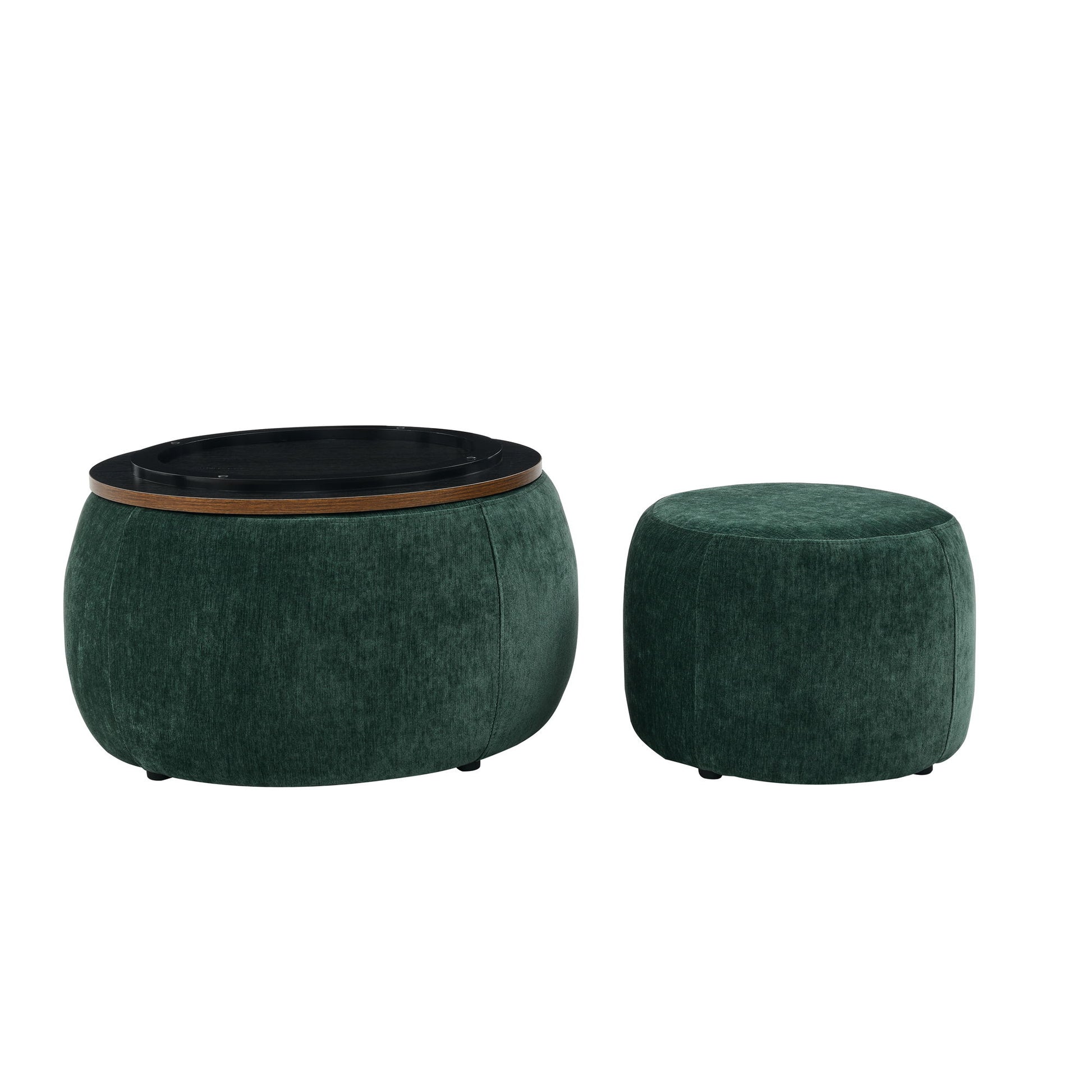 Round Storage Ottoman, 2 In 1 Function, End Table And Ottoman - Best Buy Furniture