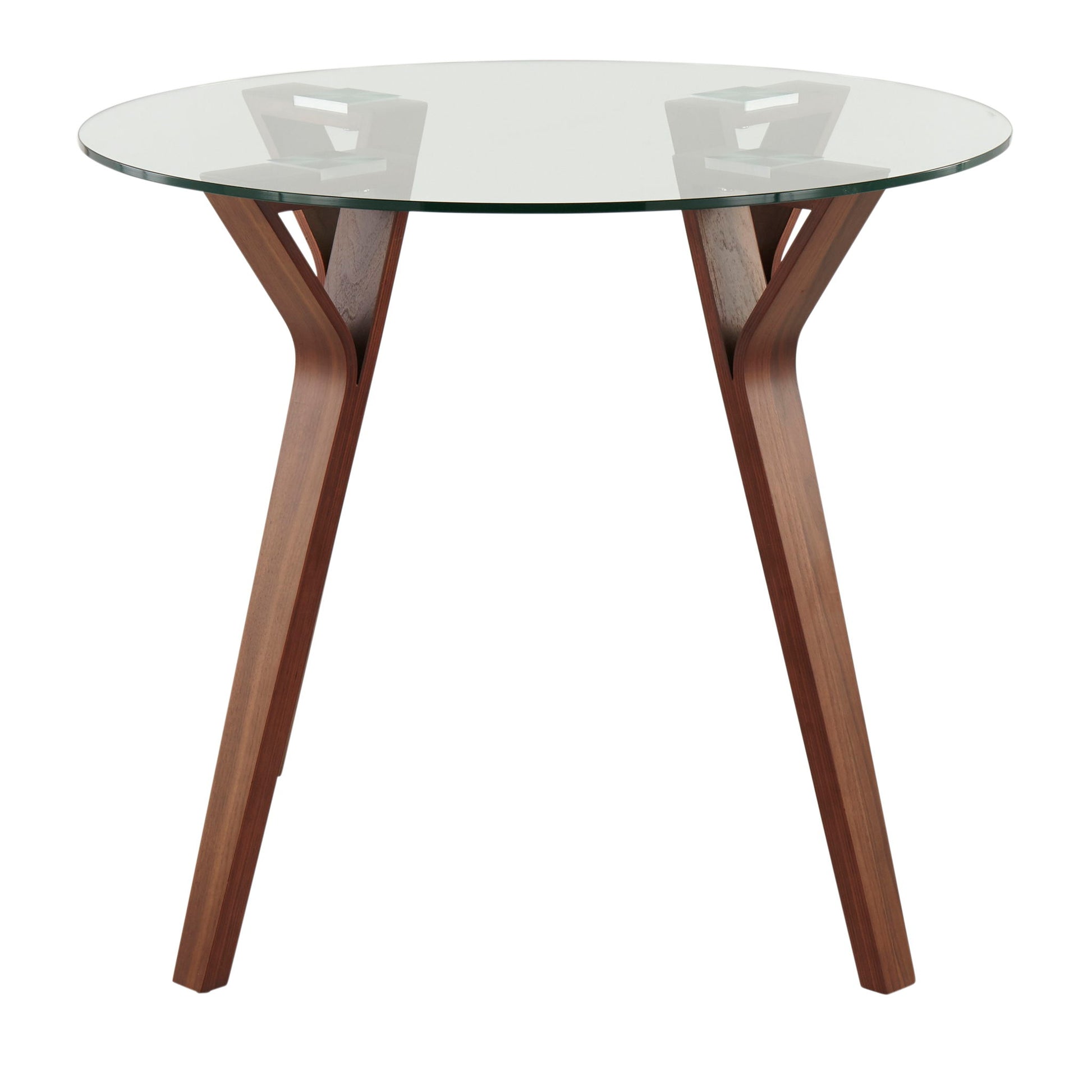 Folia - Mid-Century Modern Round Dinette Table - Walnut / Clear - Best Buy Furniture