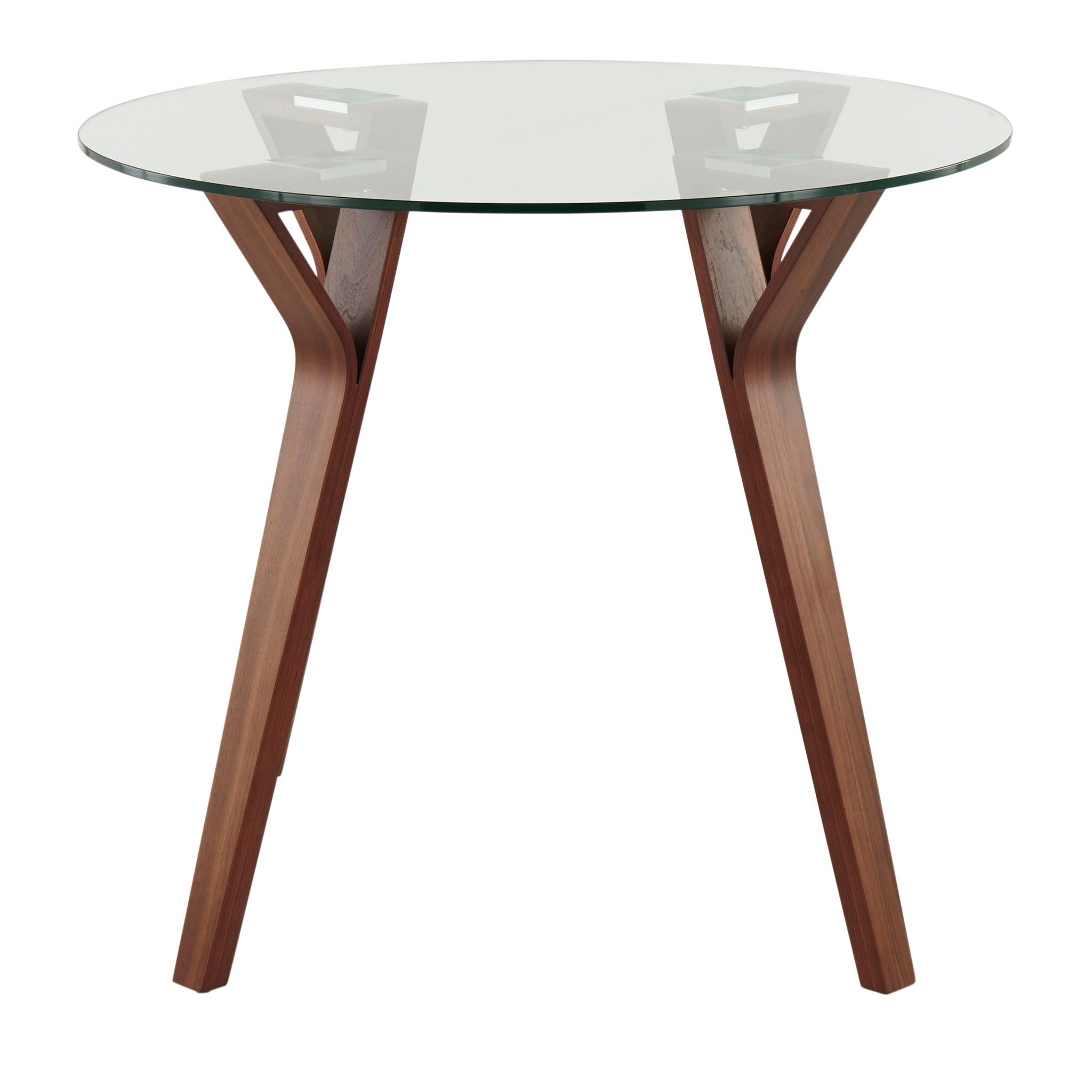 Folia - Mid-Century Modern Round Dinette Table - Walnut / Clear - Best Buy Furniture