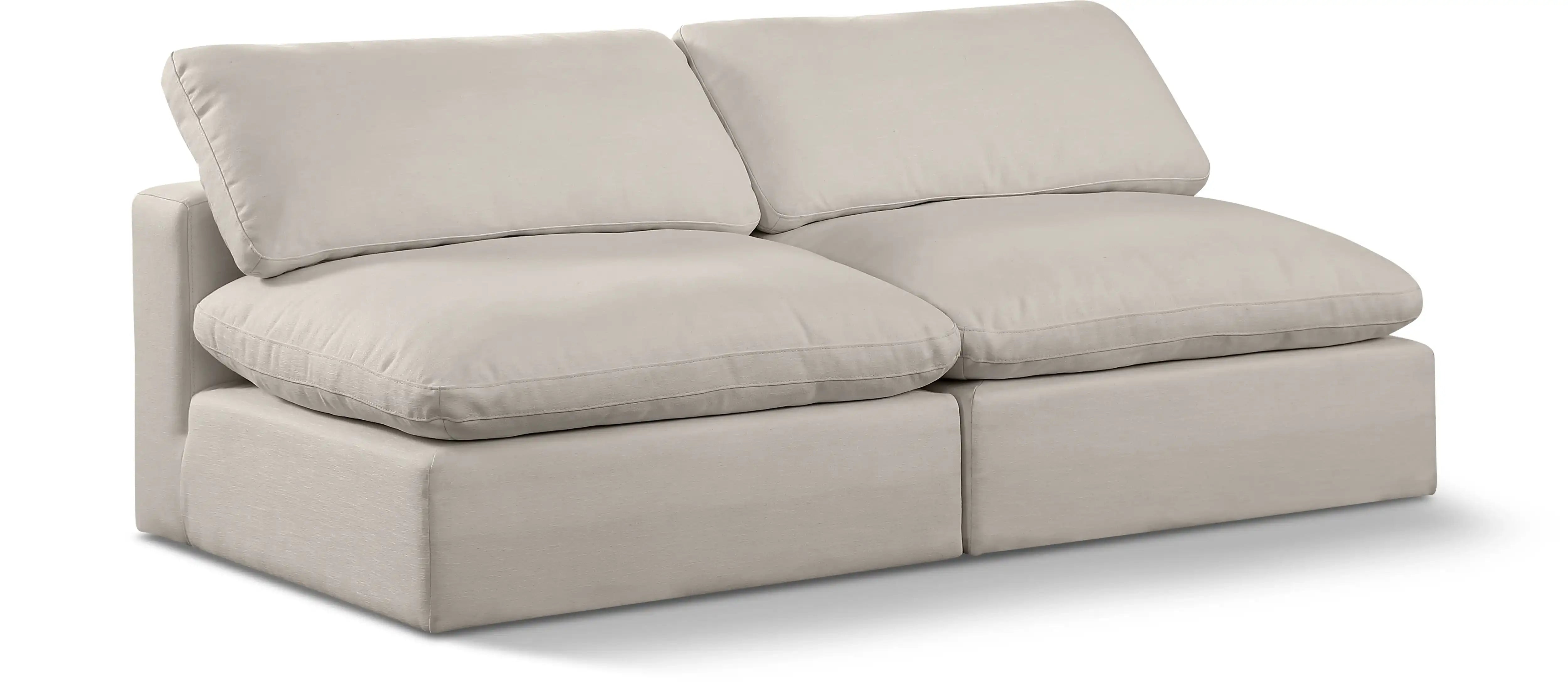 Comfy - Linen Modular Armless Sofa 2 Seats - Best Buy Furniture