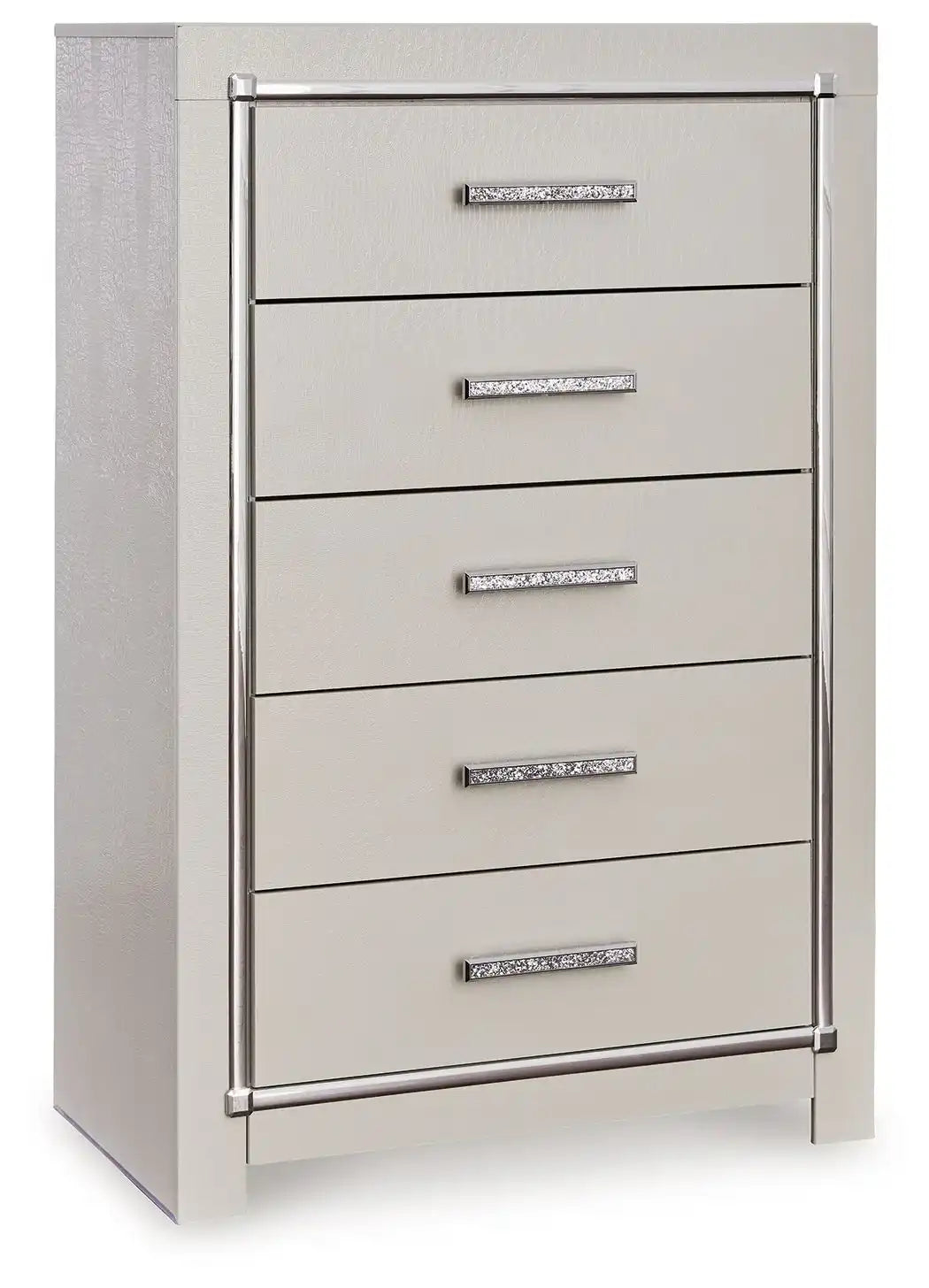 Zyniden - Five Drawer Chest - Silver - Best Buy Furniture
