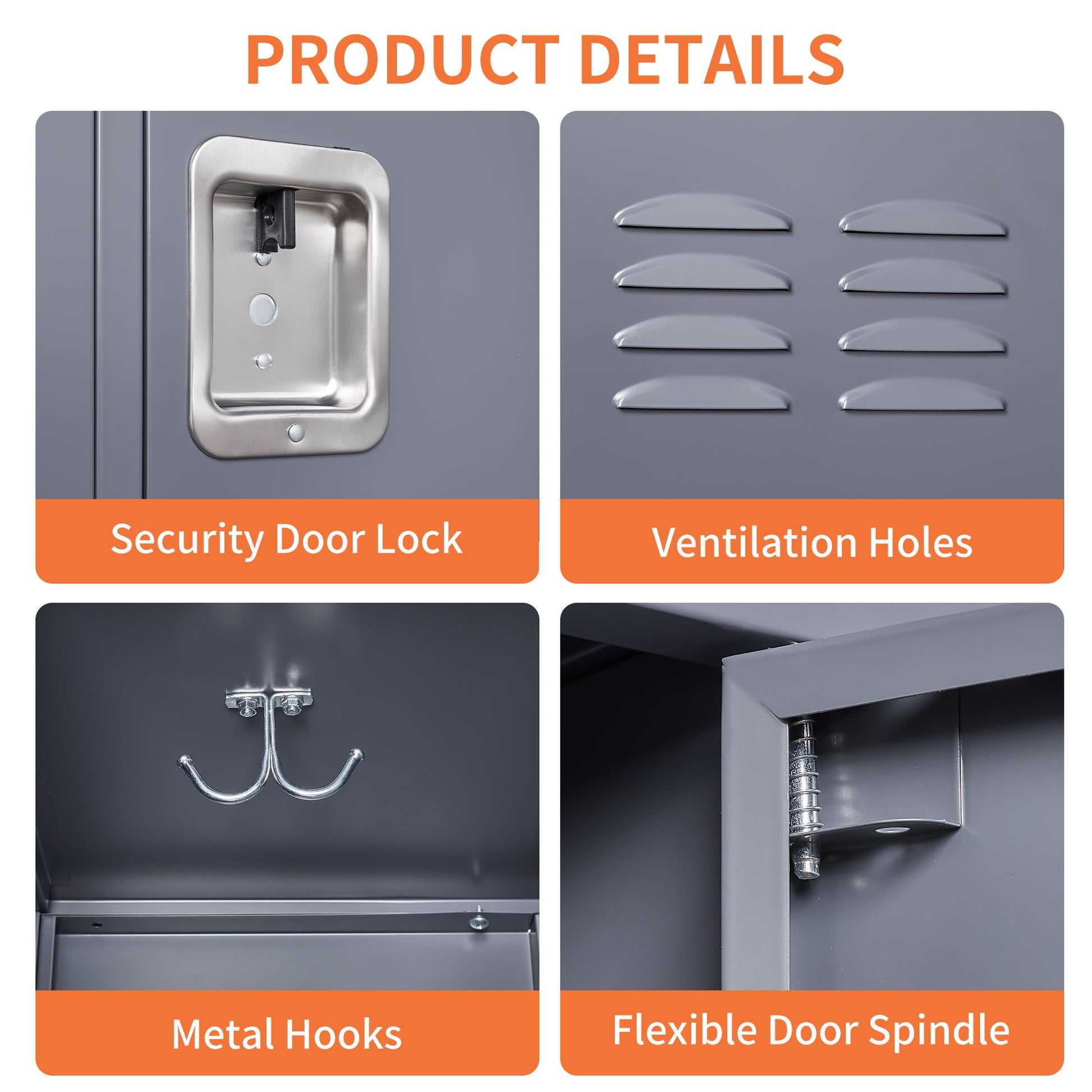3 Door Lockers With Lock For Home, Gym, Office, School, And Garage - Gray - Best Buy Furniture