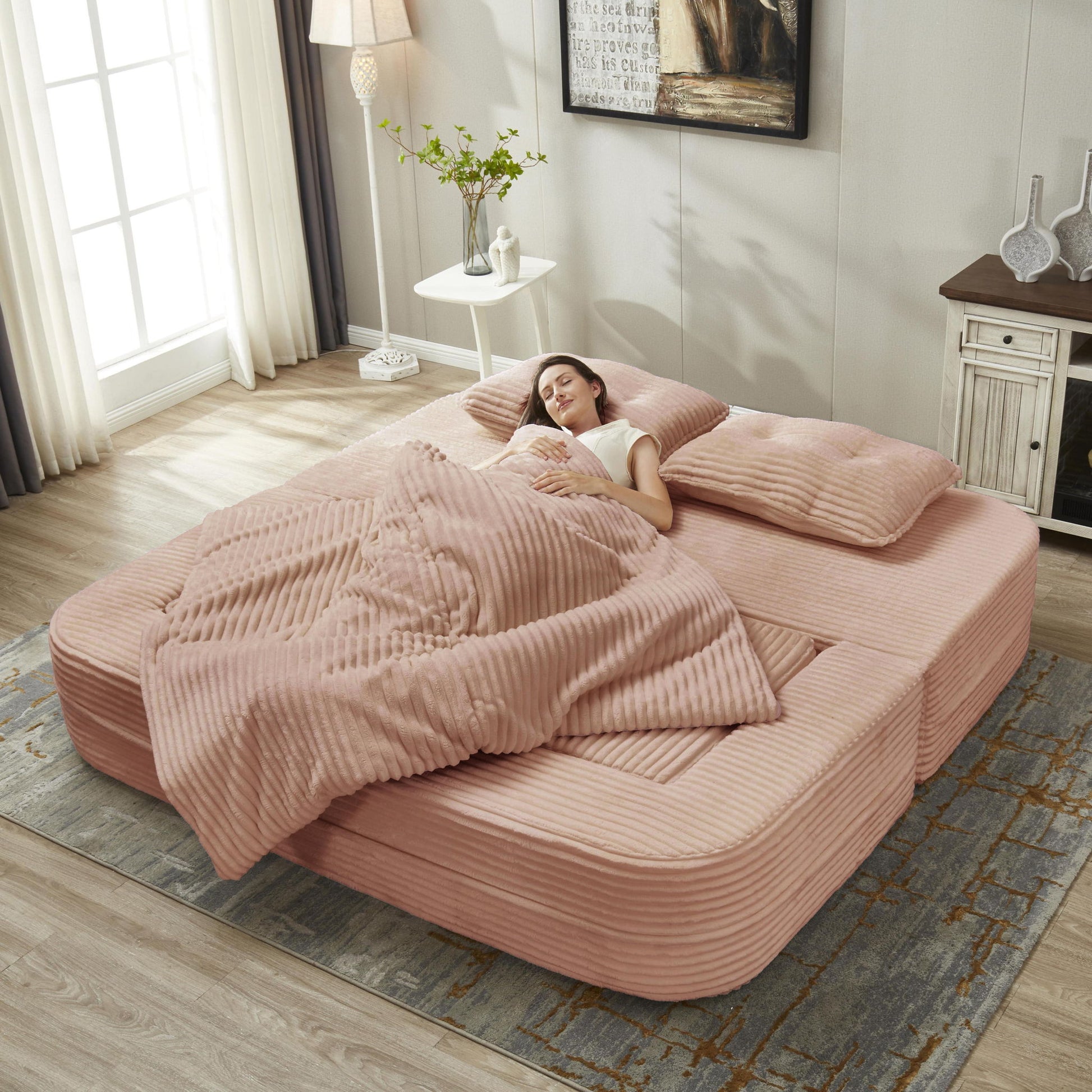 Multi Functional Sectional Sofa Bed With Independent Chaise Lounge And Functional Blanket - Best Buy Furniture