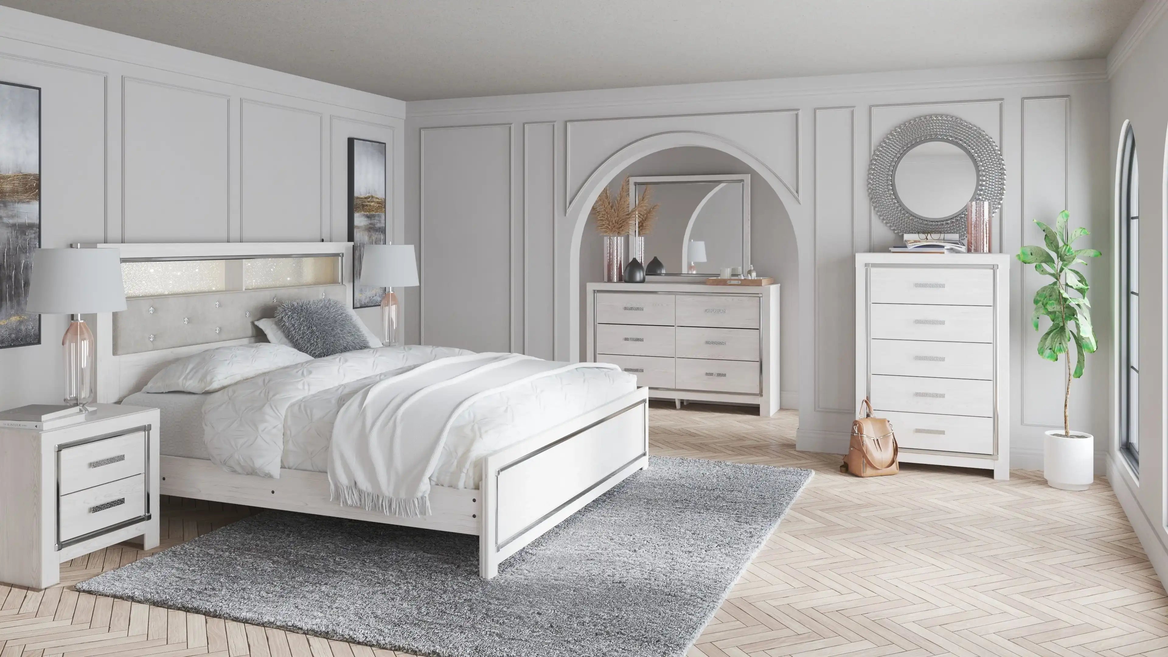 Altyra - Dresser, Mirror, Panel Bookcase Bed - Best Buy Furniture