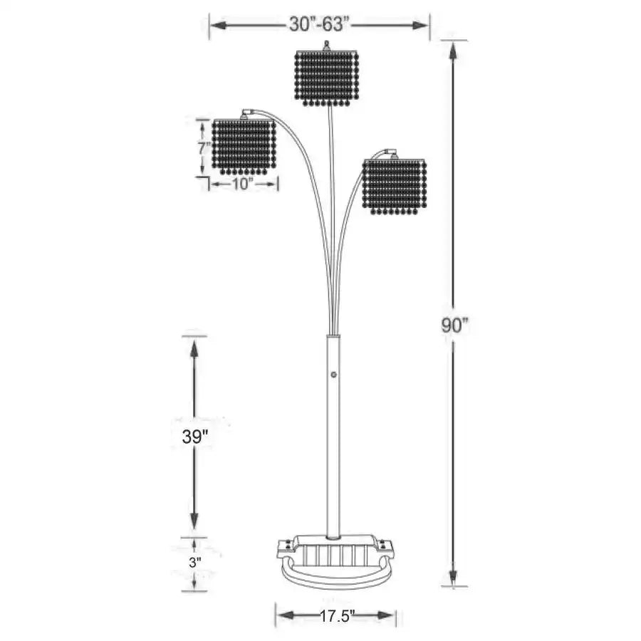 Miriam - Hanging Crystal Arc Floor Lamp - Chrome - Best Buy Furniture