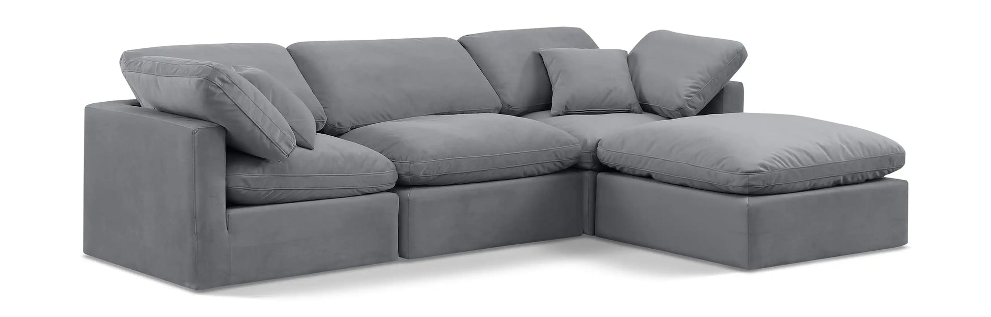 Indulge - Velvet 4 Piece Modular Sectional With Chaise - Best Buy Furniture