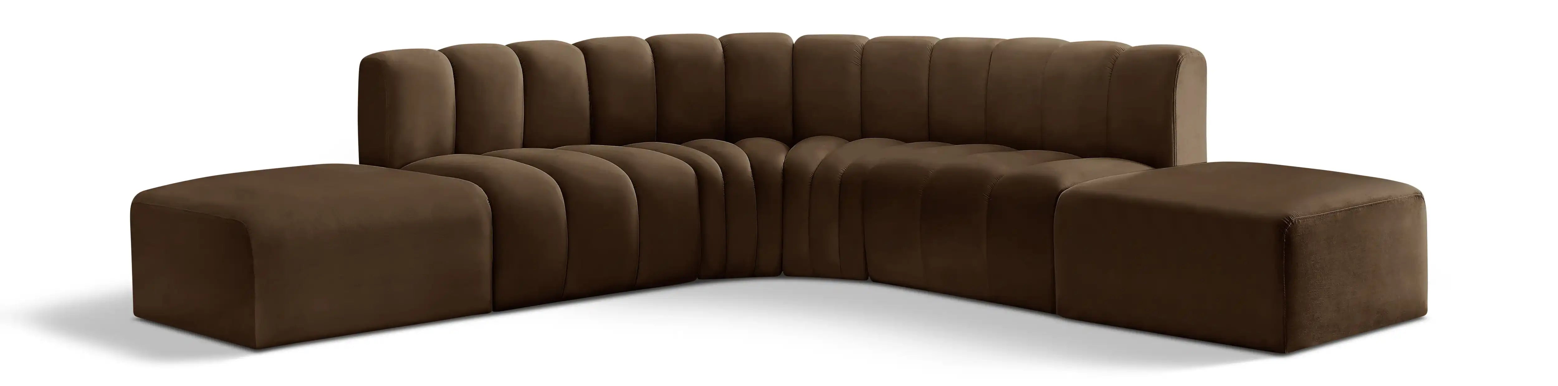 Arc - Velvet 6 Piece Corner Modular Sofa - Best Buy Furniture