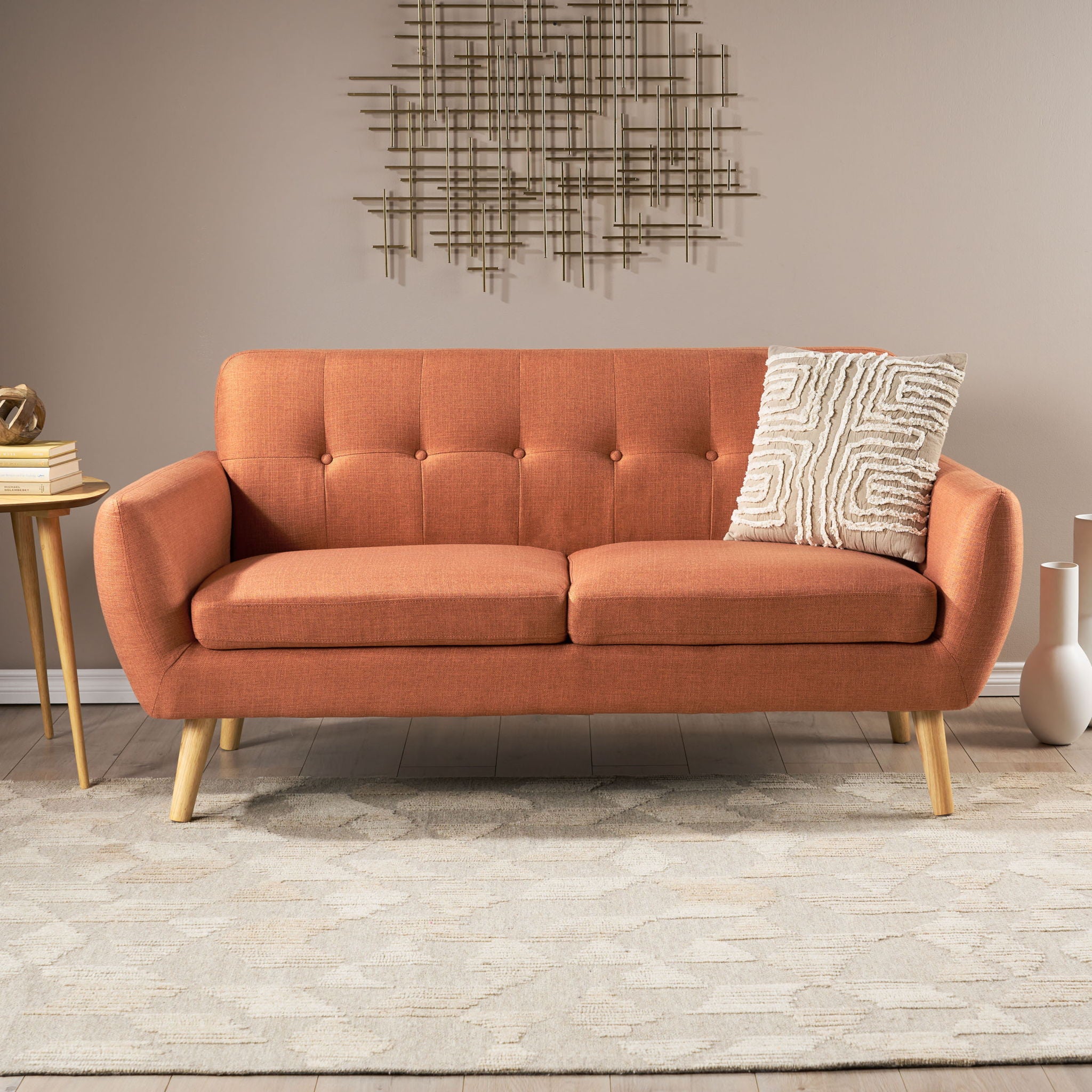 Modern Loveseat Sofa With Button Tufted Backrest - Best Buy Furniture
