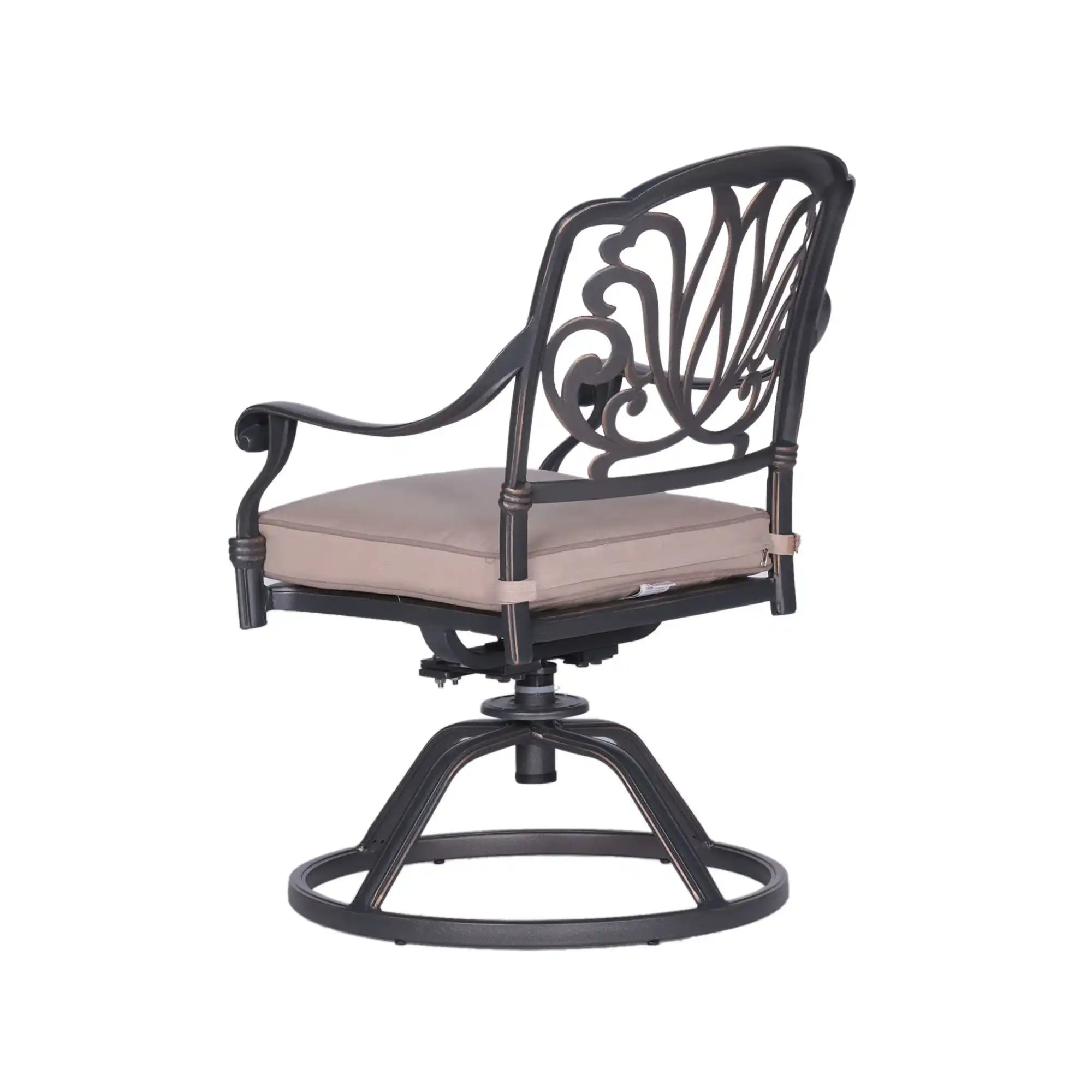Round 48.03" Long Aluminum Dining Set With Cushions - Best Buy Furniture