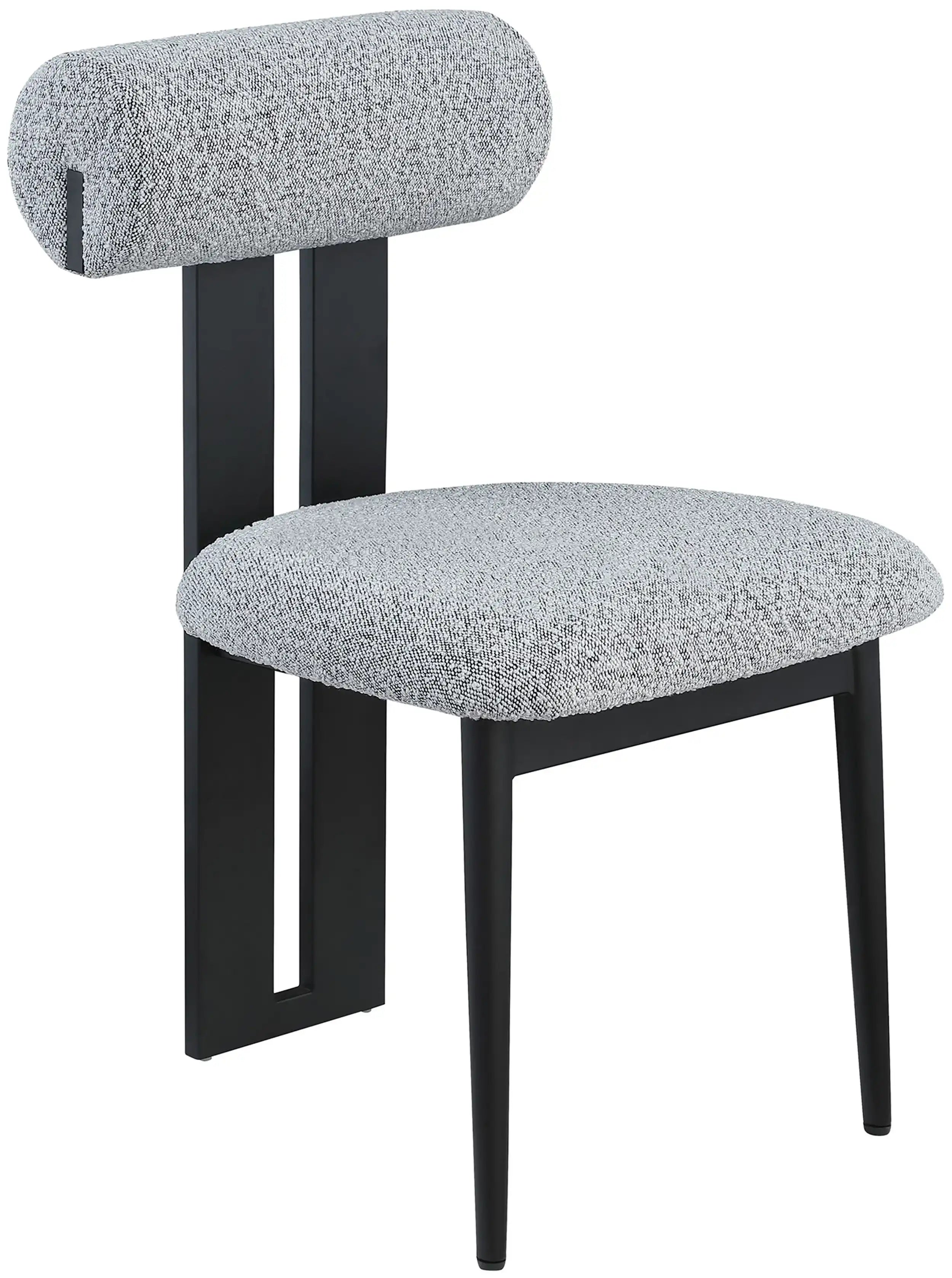 Dario - Boucle Dining Chair With Black Frame (Set of 2) - Best Buy Furniture